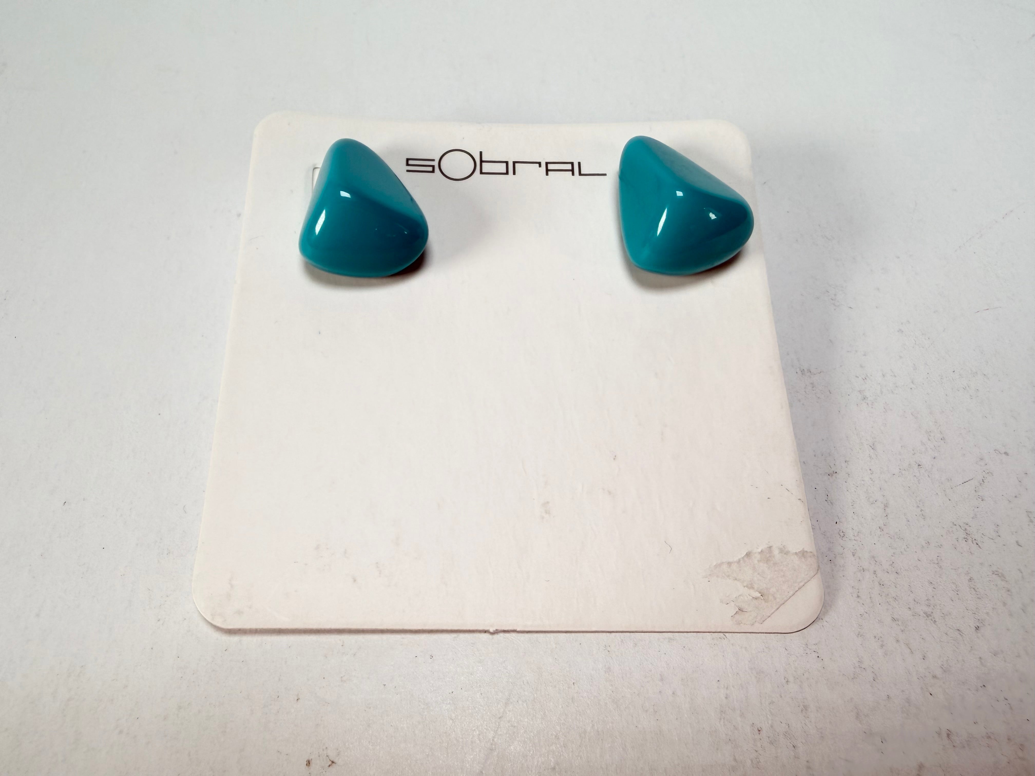 Sobral - Turquoise "Pequeno Diamante" Resin Earrings ( 003600 )
