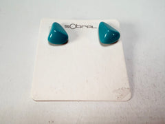 Sobral - Turquoise "Pequeno Diamante" Resin Earrings ( 003600 )