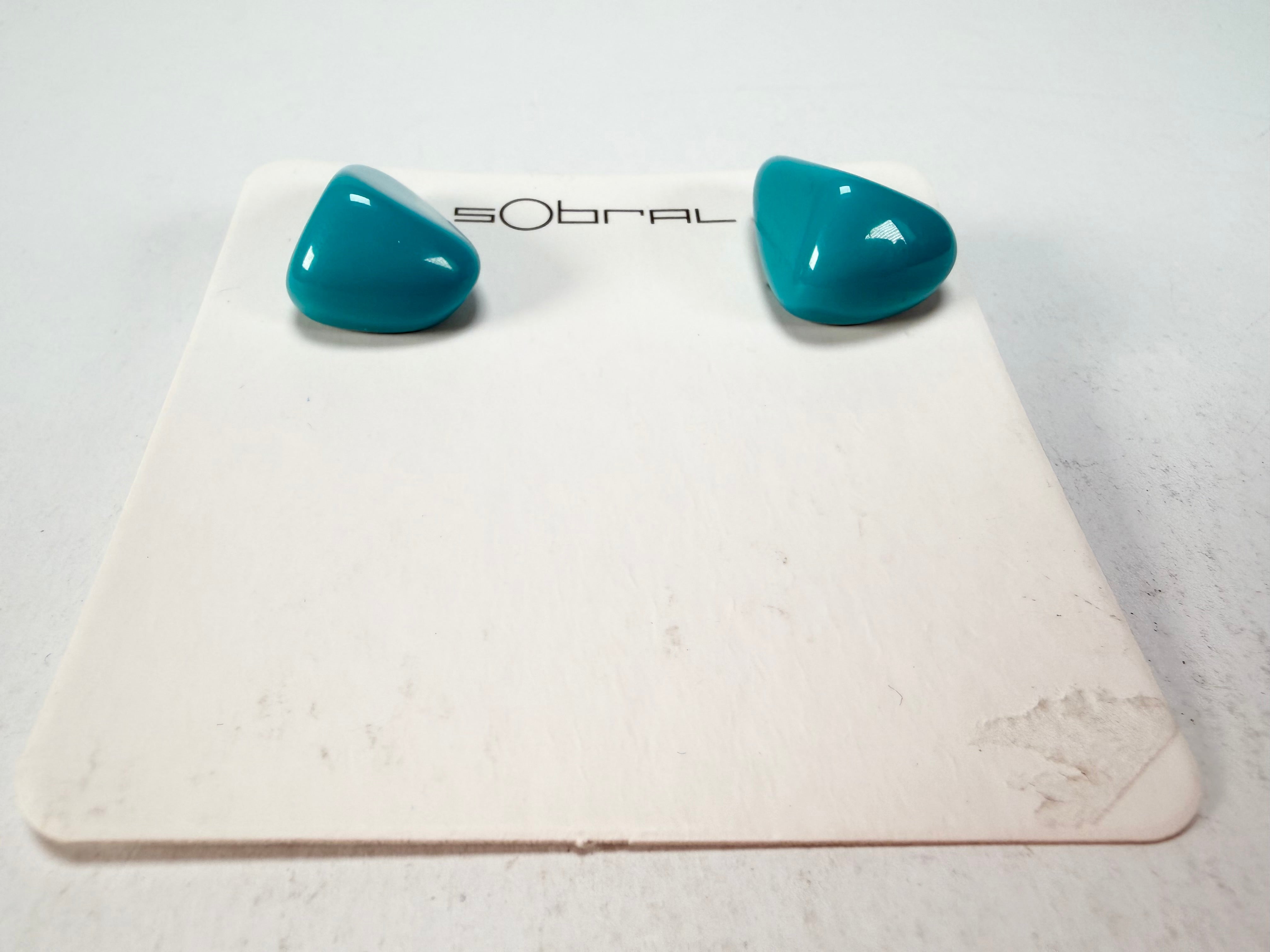 Sobral - Turquoise "Pequeno Diamante" Resin Earrings ( 003600 )