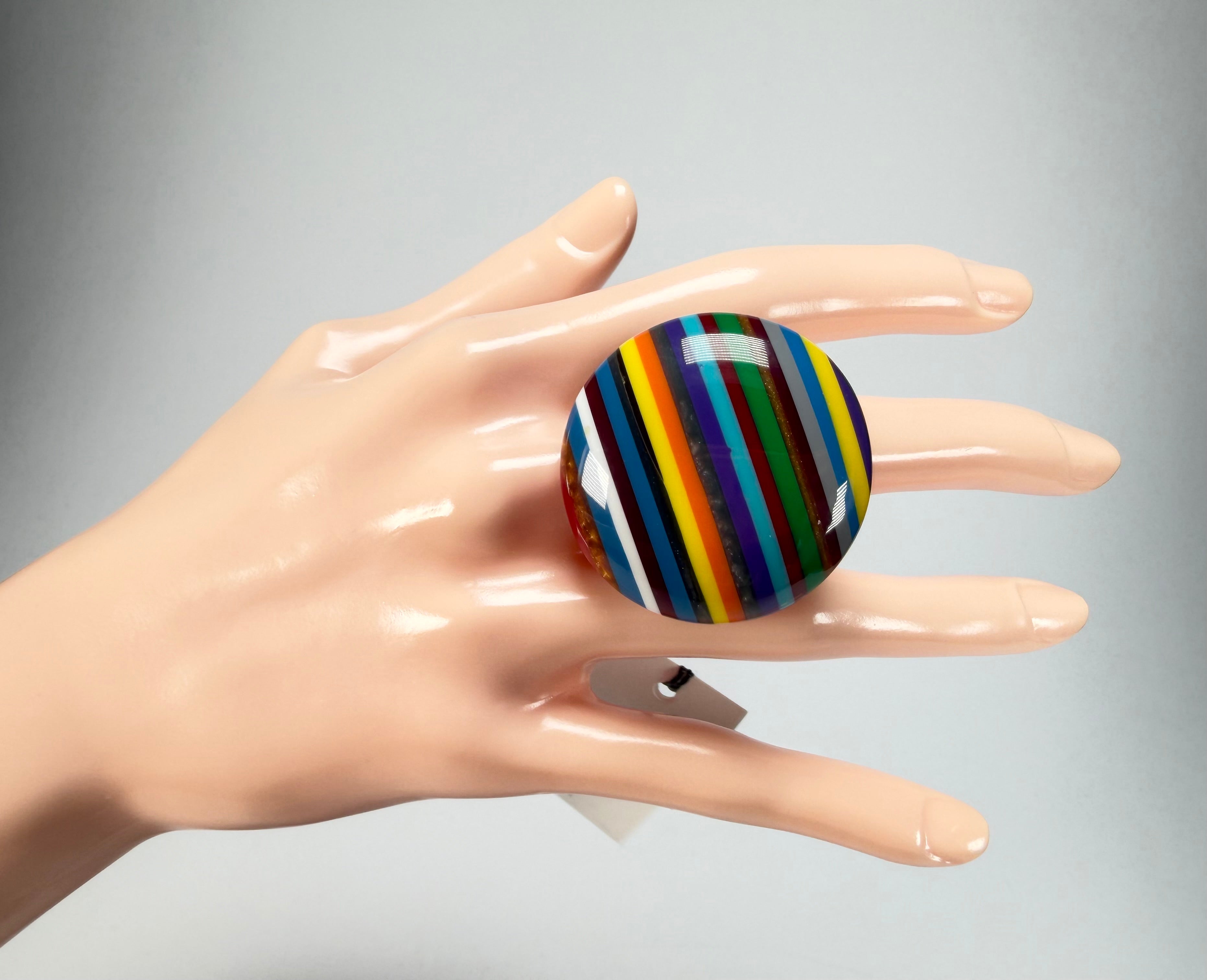 Sobral - Pop Art "Bead Efeitos" Resin Ring ( 004764 ) - Size UK V / US 10.5