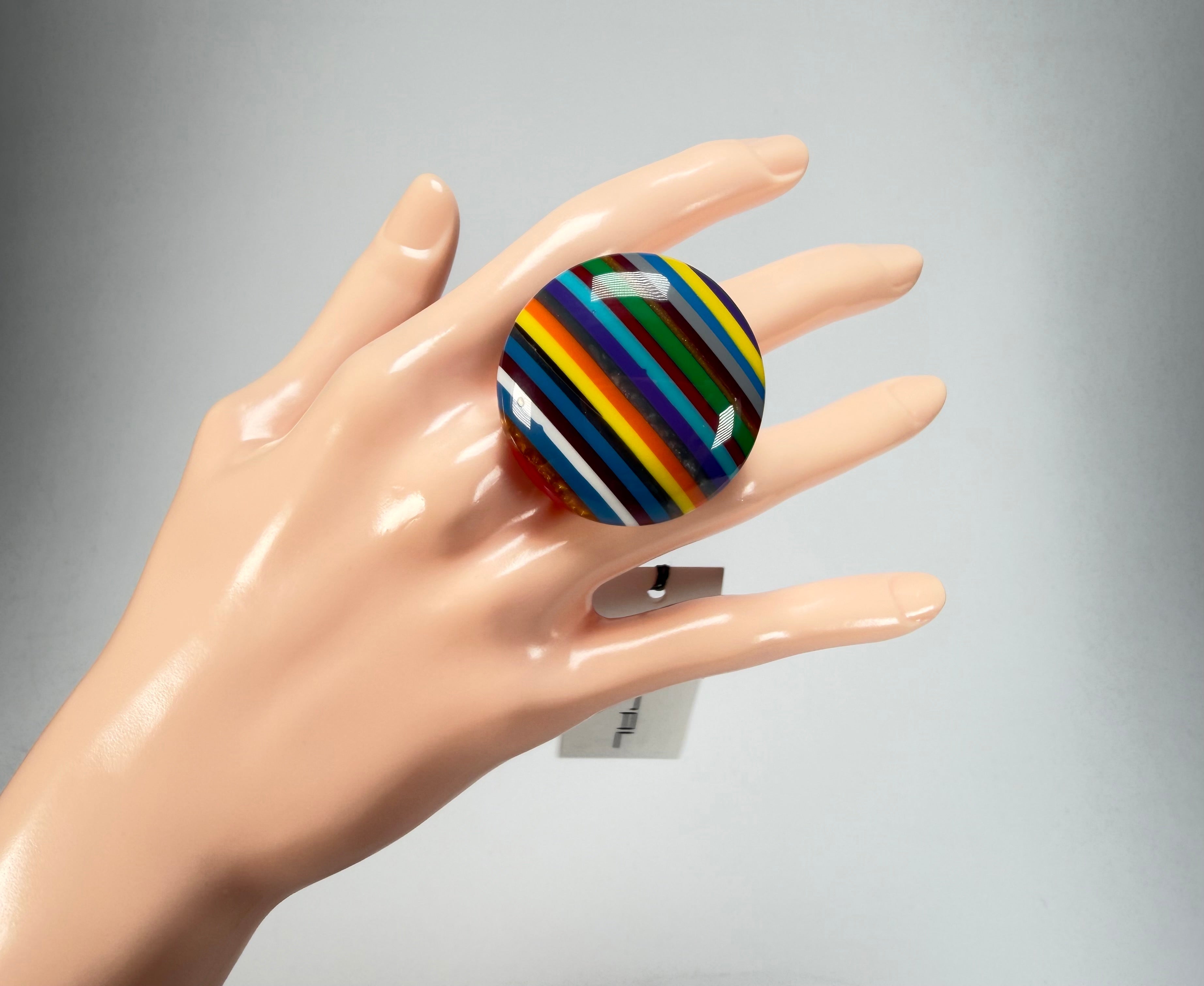 Sobral - Pop Art "Bead Efeitos" Resin Ring ( 004764 ) - Size UK V / US 10.5