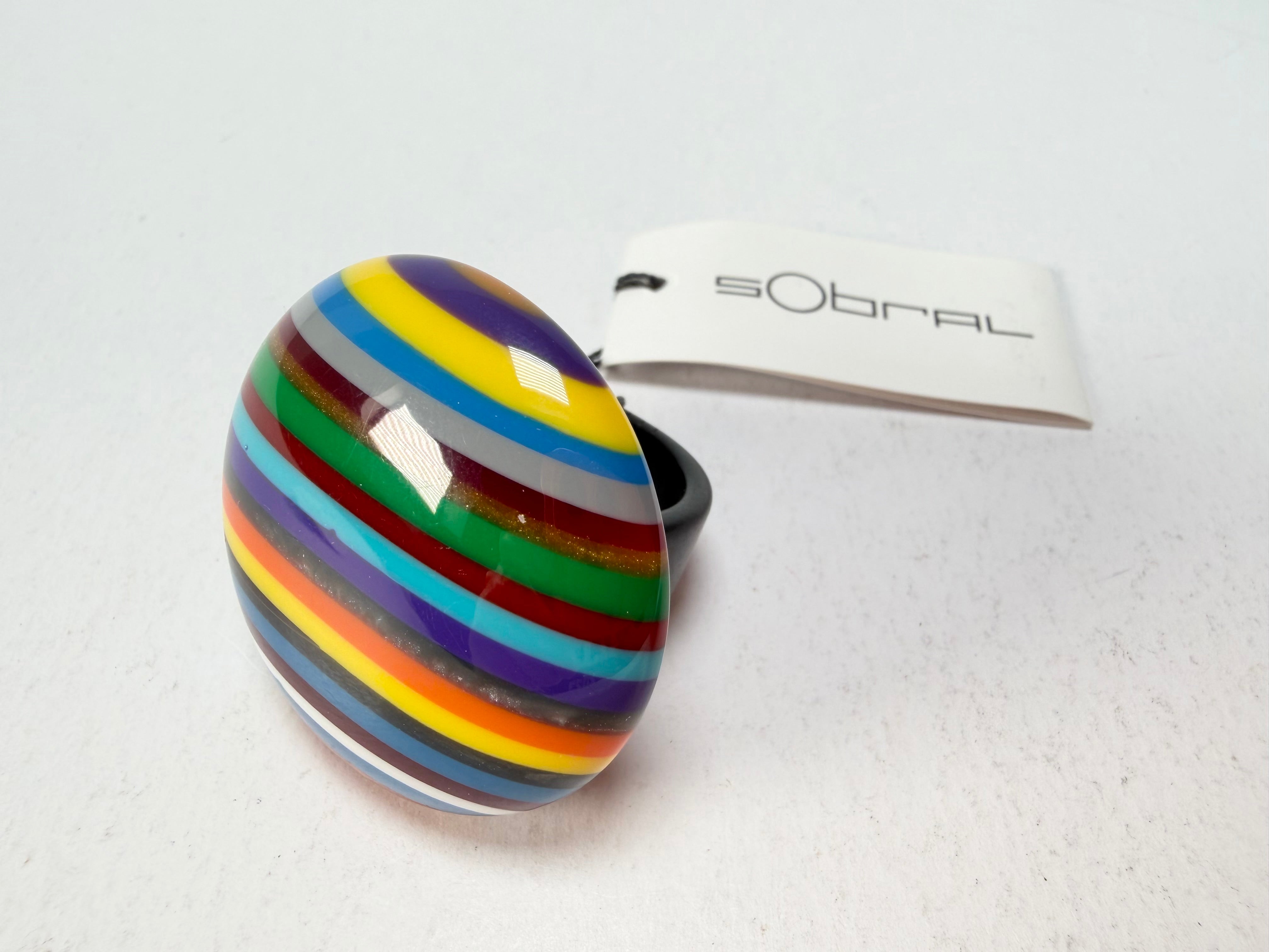 Sobral - Pop Art "Bead Efeitos" Resin Ring ( 004764 ) - Size UK V / US 10.5