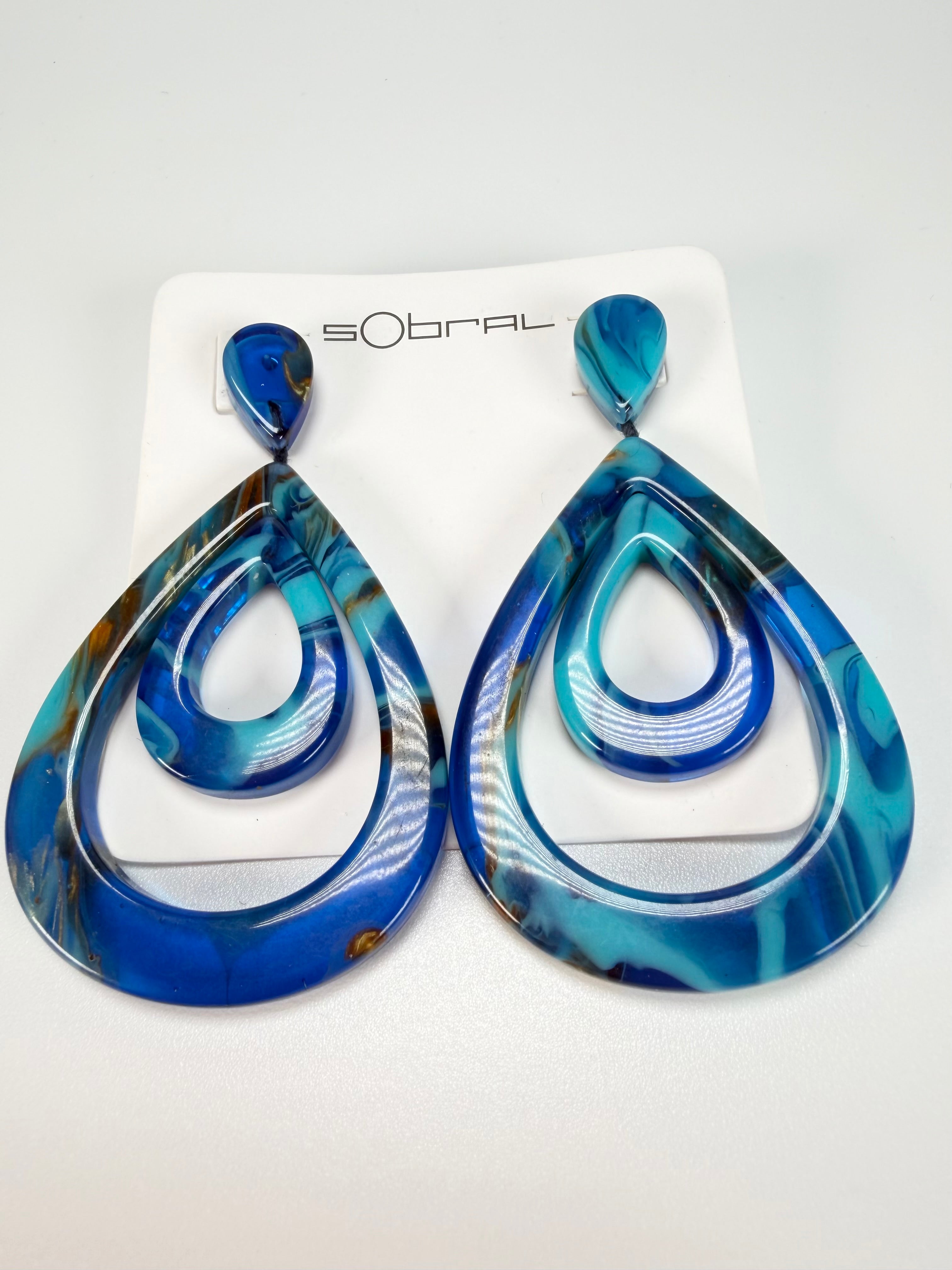 Sobral - Noite Estrelada "Sueli" Resin Earrings ( 005365 )