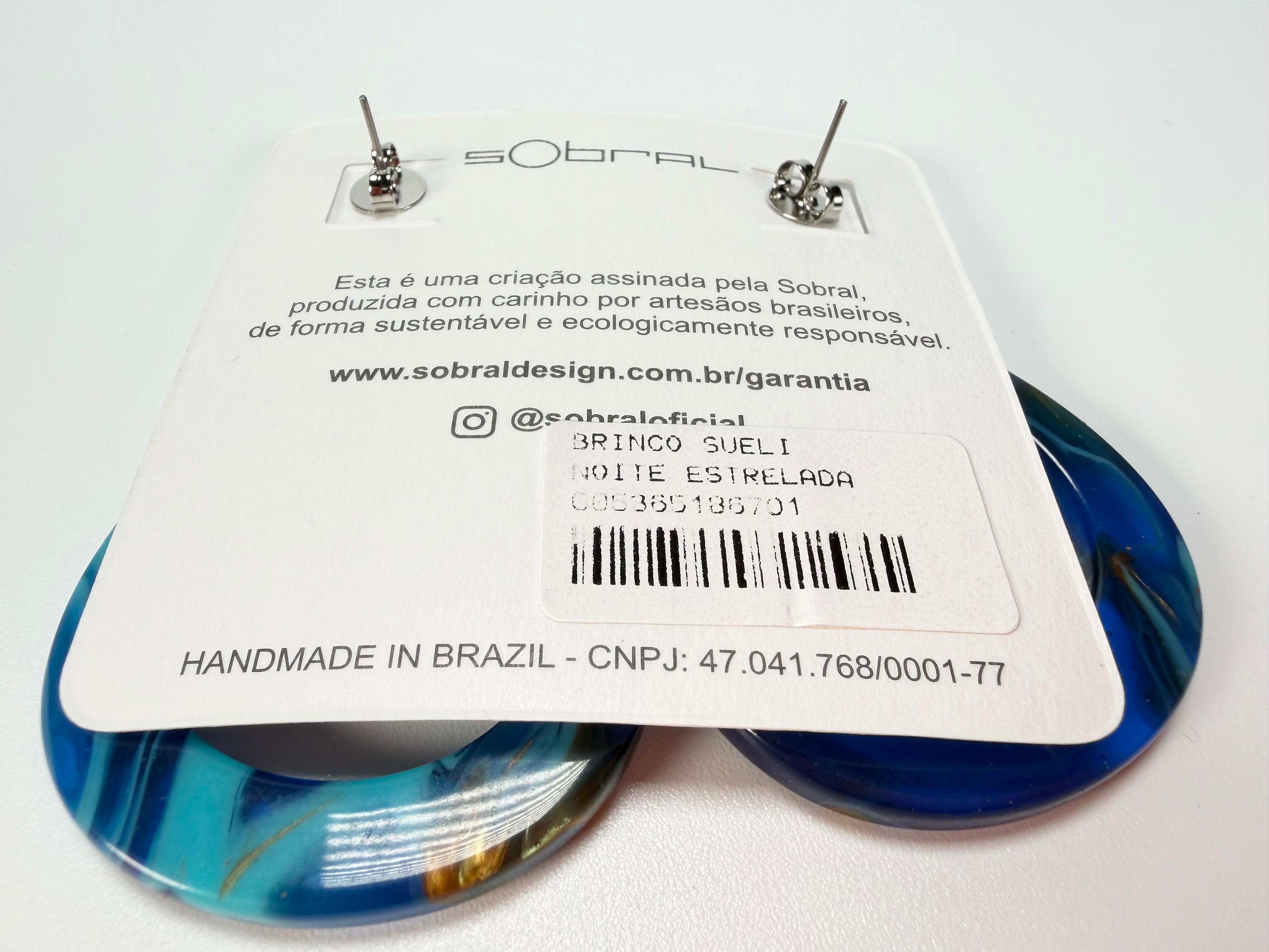 Sobral - Noite Estrelada "Sueli" Resin Earrings ( 005365 )
