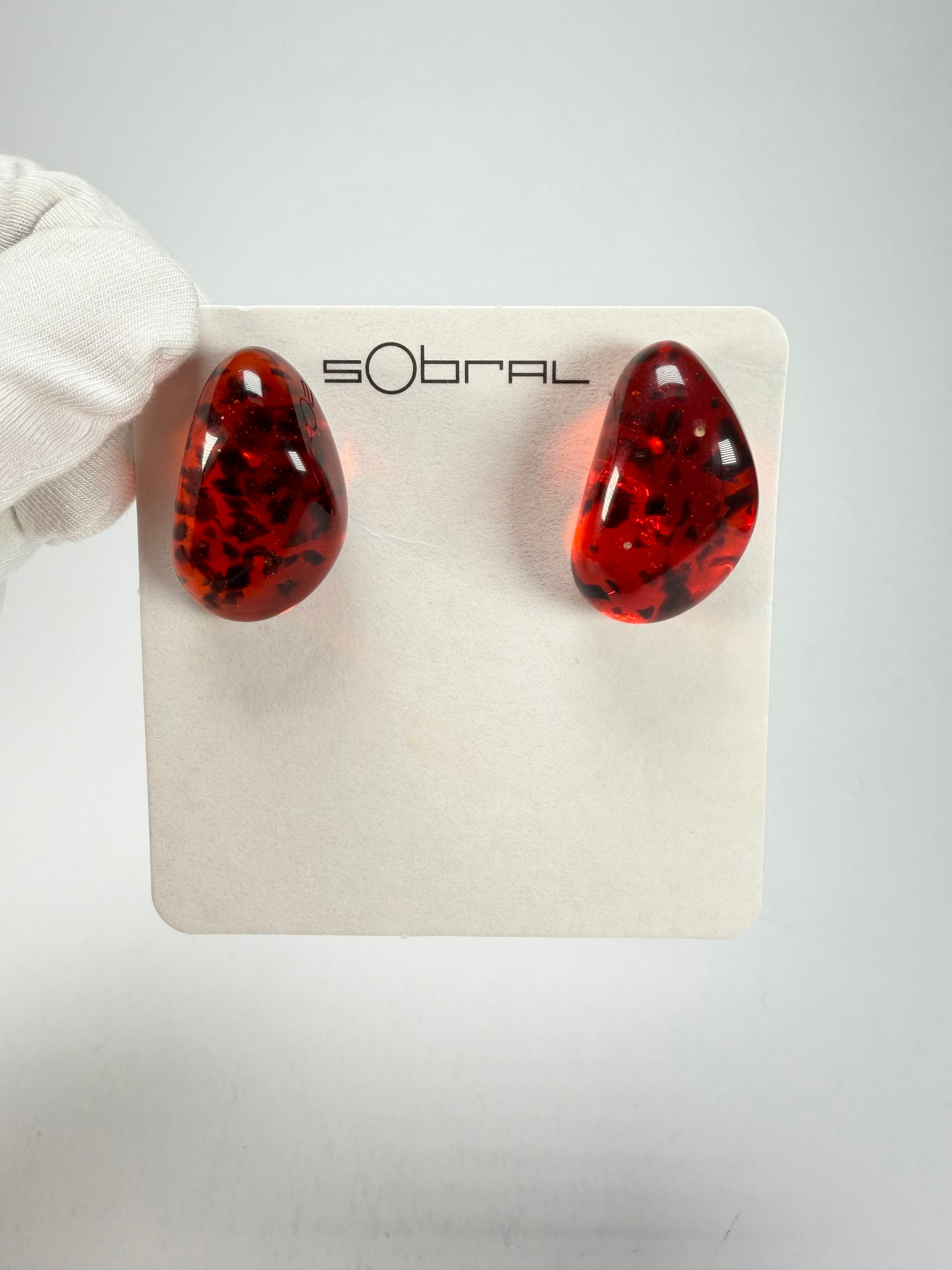 Sobral - Amber "Clave MI" Resin Earrings ( 004608 )
