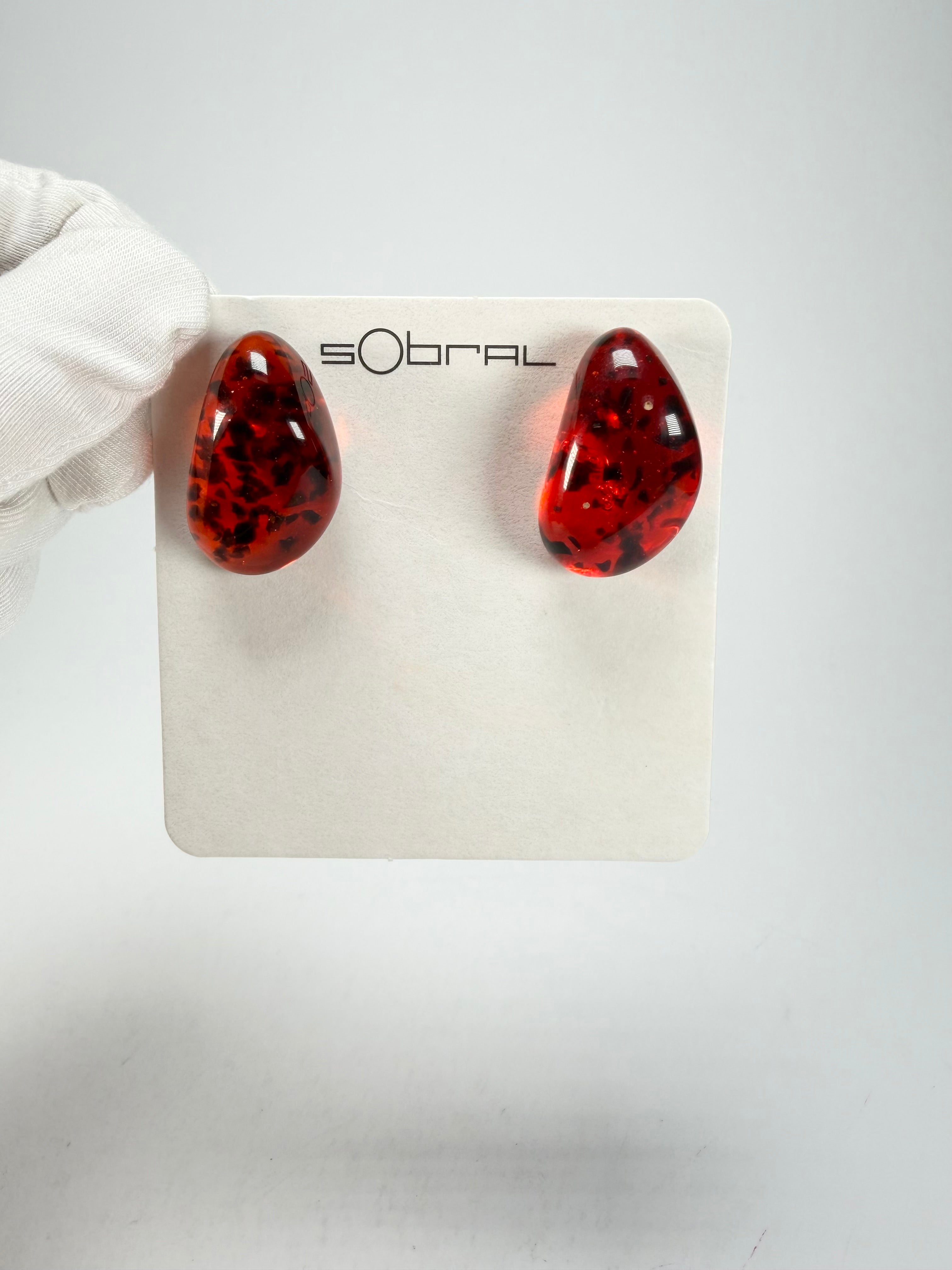 Sobral - Amber "Clave MI" Resin Earrings ( 004608 )