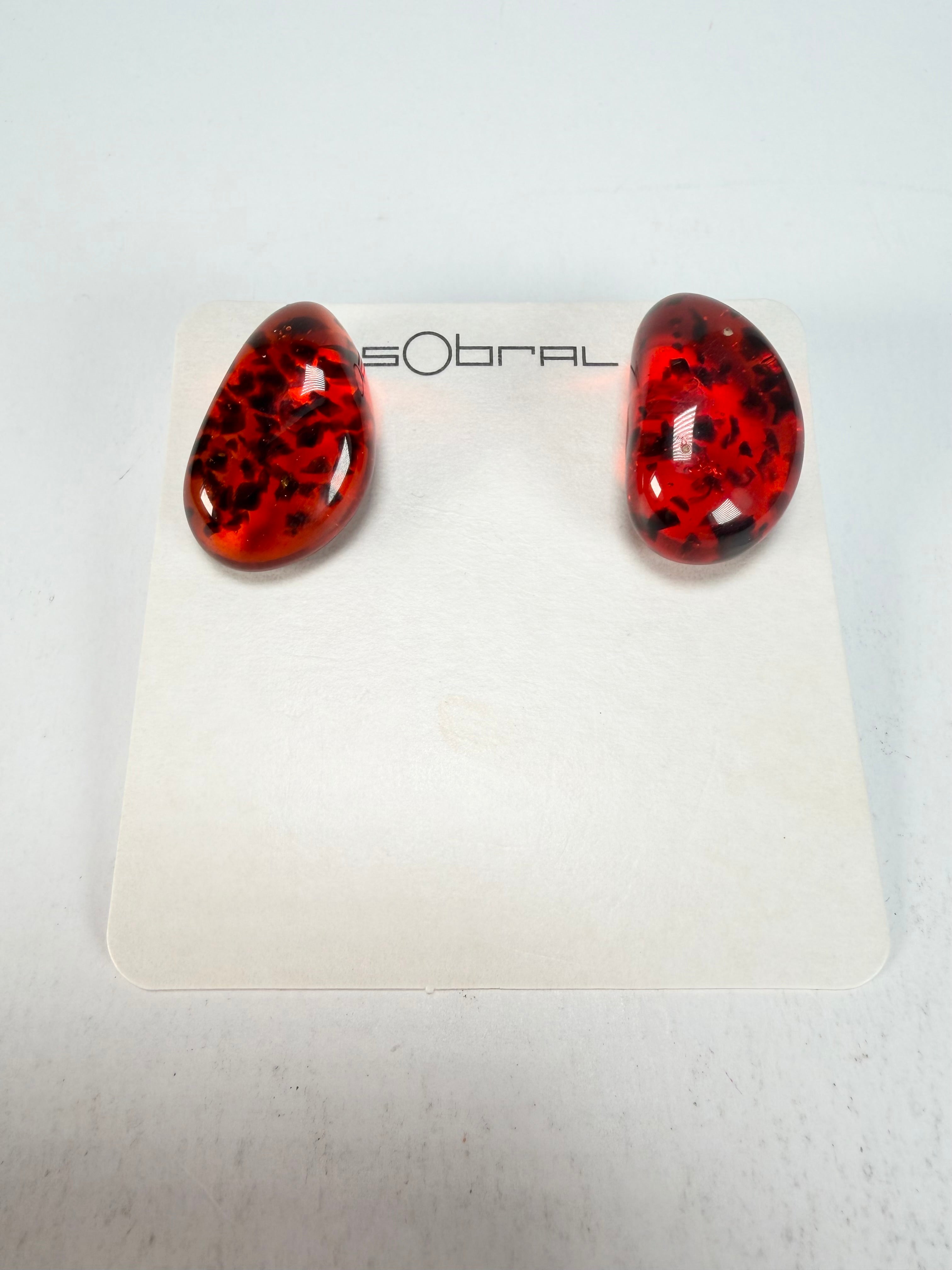 Sobral - Amber "Clave MI" Resin Earrings ( 004608 )