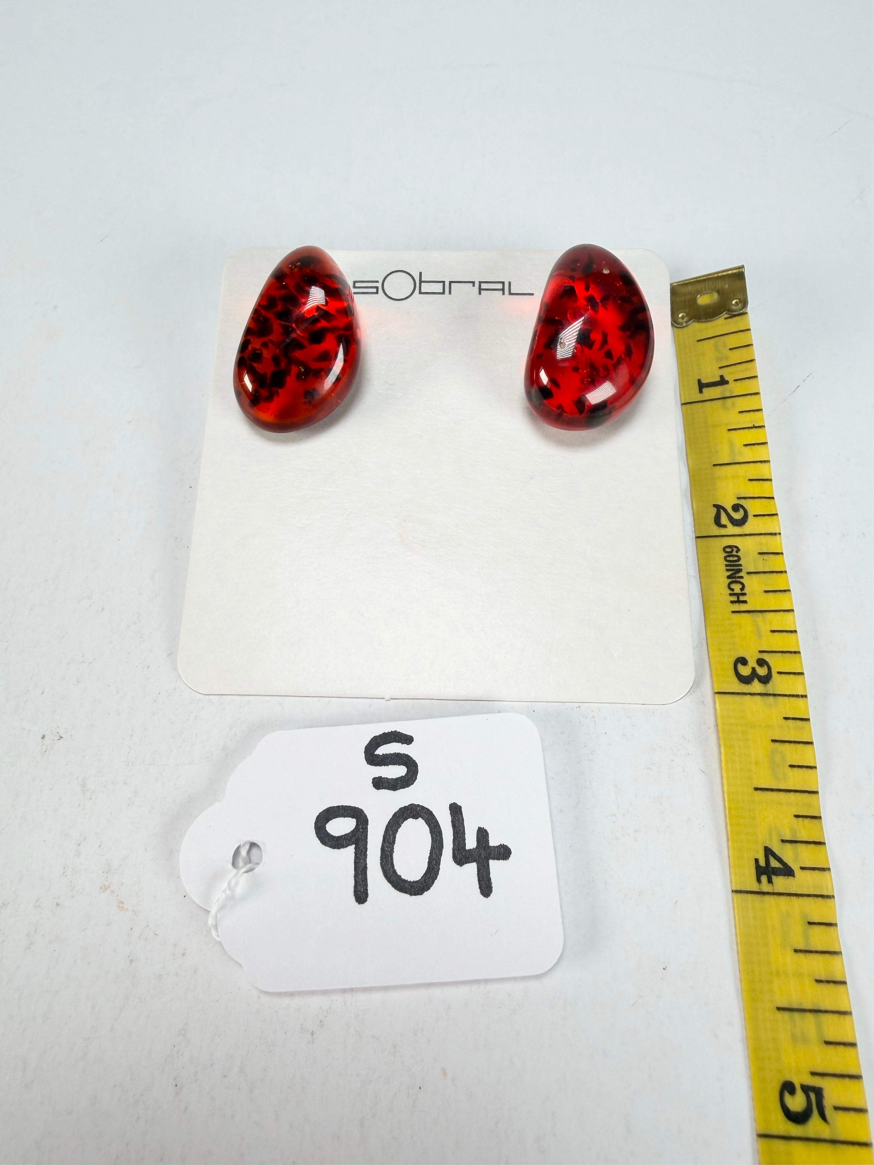 Sobral - Amber "Clave MI" Resin Earrings ( 004608 )