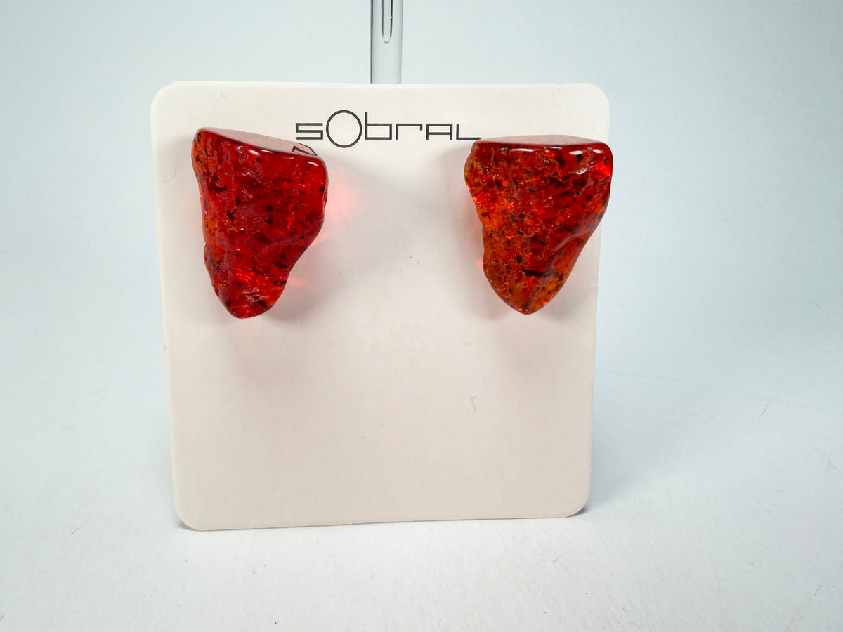 Sobral - Amber "Compasso" Resin Earrings ( 000000 )