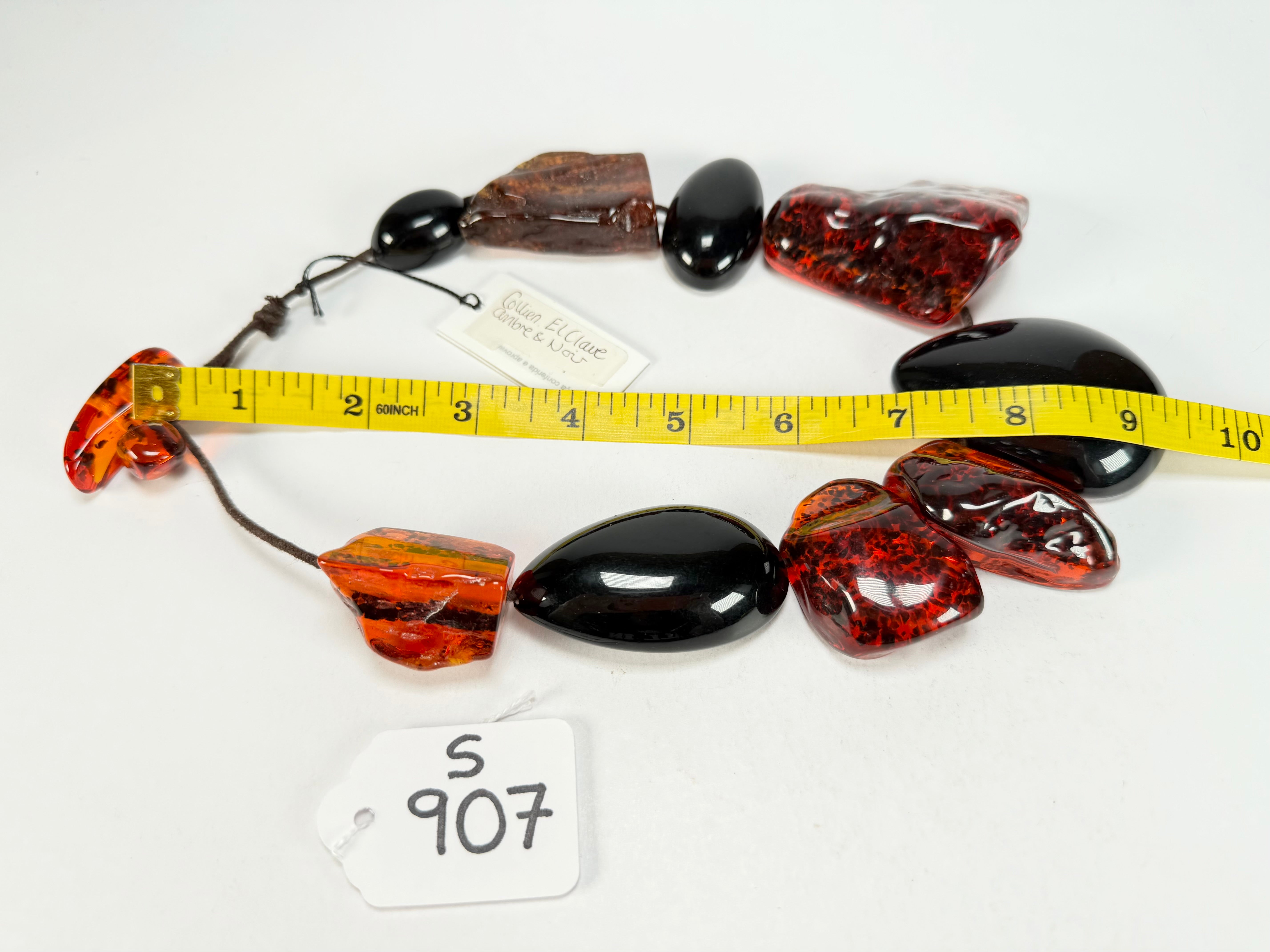 Sobral - Amber & Black "Clave" Studio Creation Resin Necklace ( 000000 )
