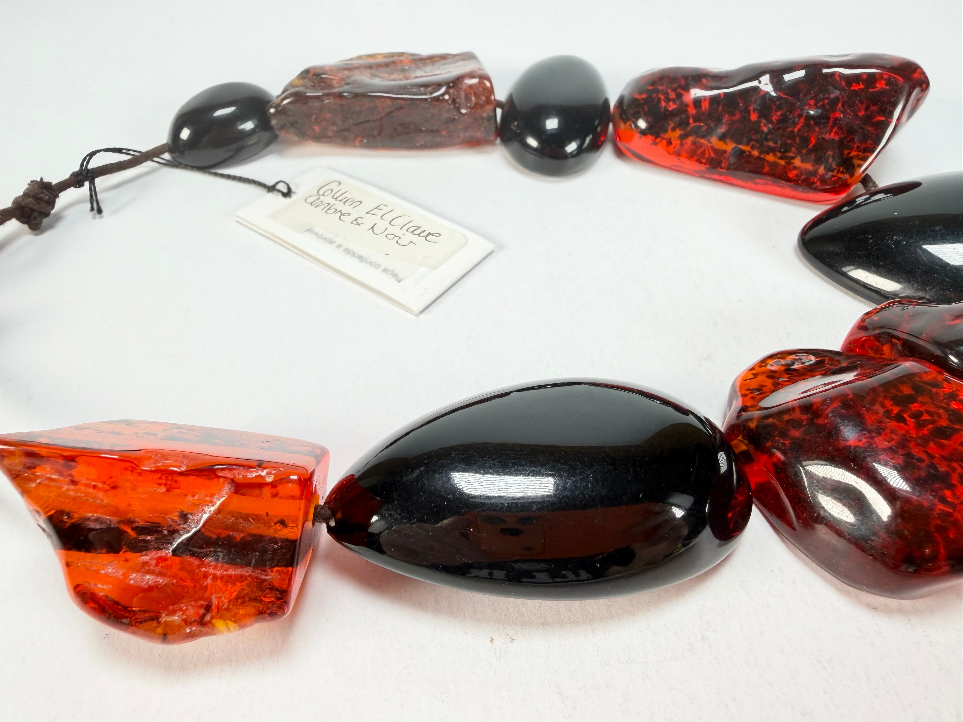 Sobral - Amber & Black "Clave" Studio Creation Resin Necklace ( 000000 )