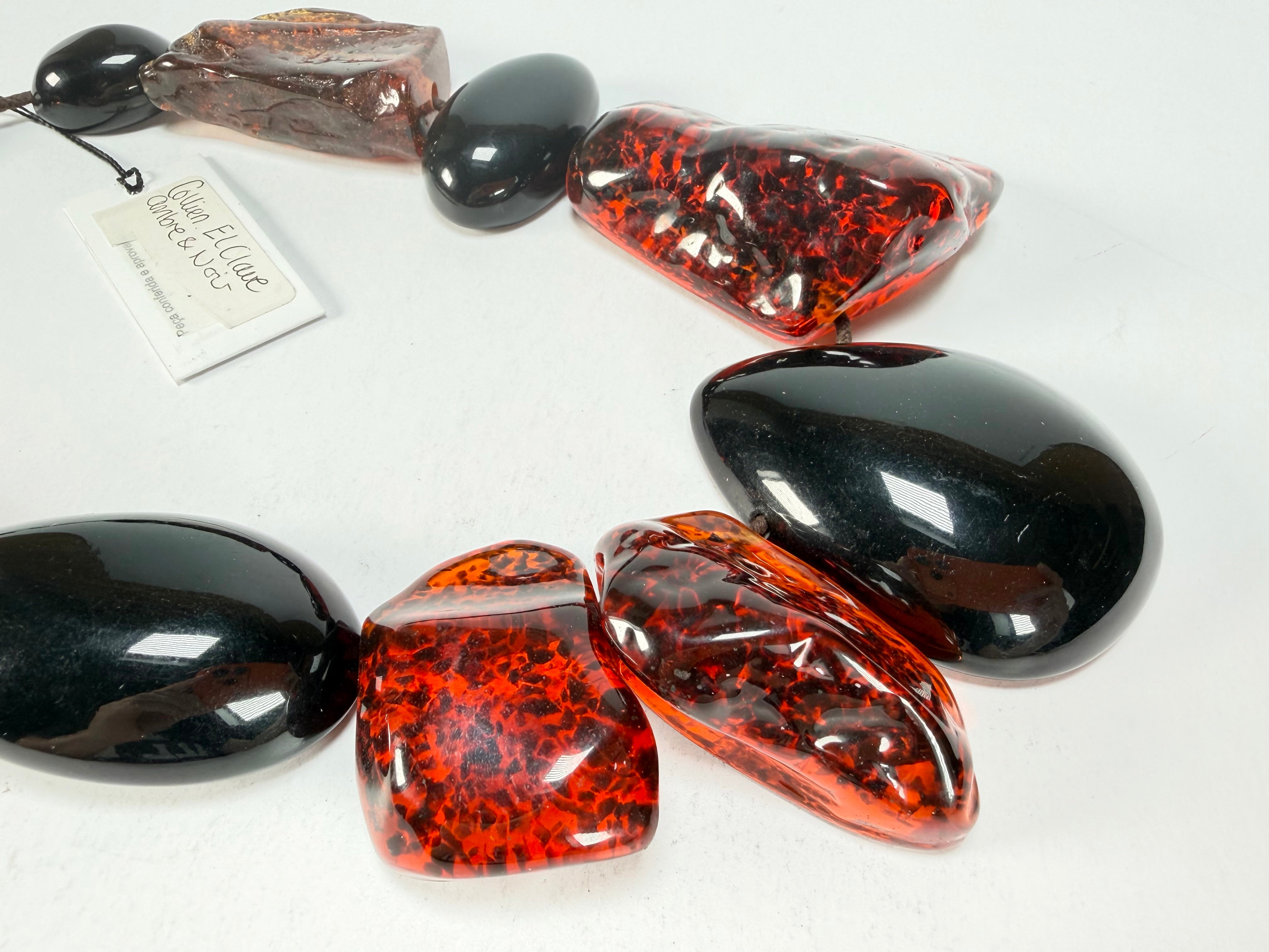 Sobral - Amber & Black "Clave" Studio Creation Resin Necklace ( 000000 )