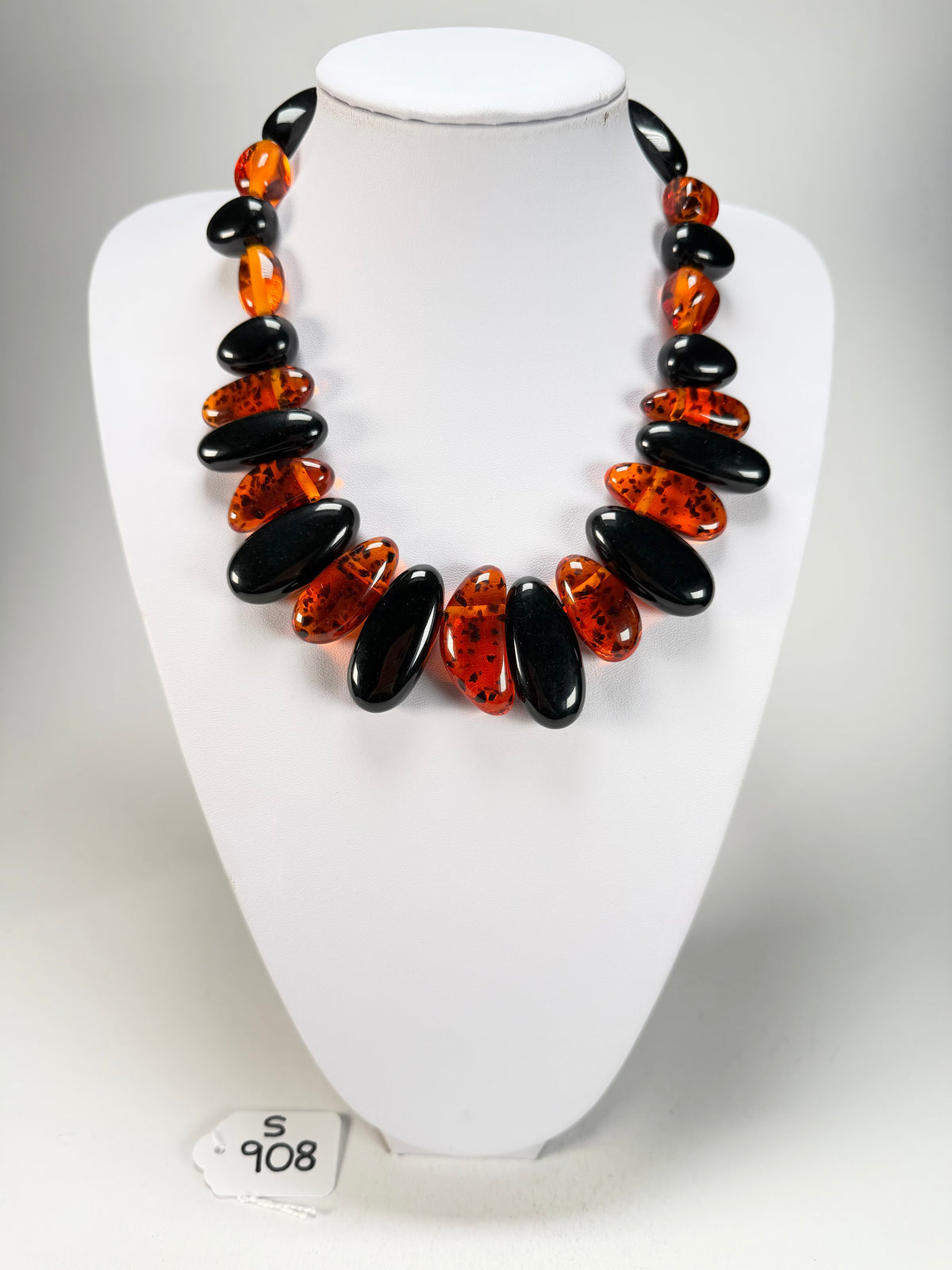 Sobral - Amber & Black "Monica" Studio Creation Resin Necklace ( 000000 )