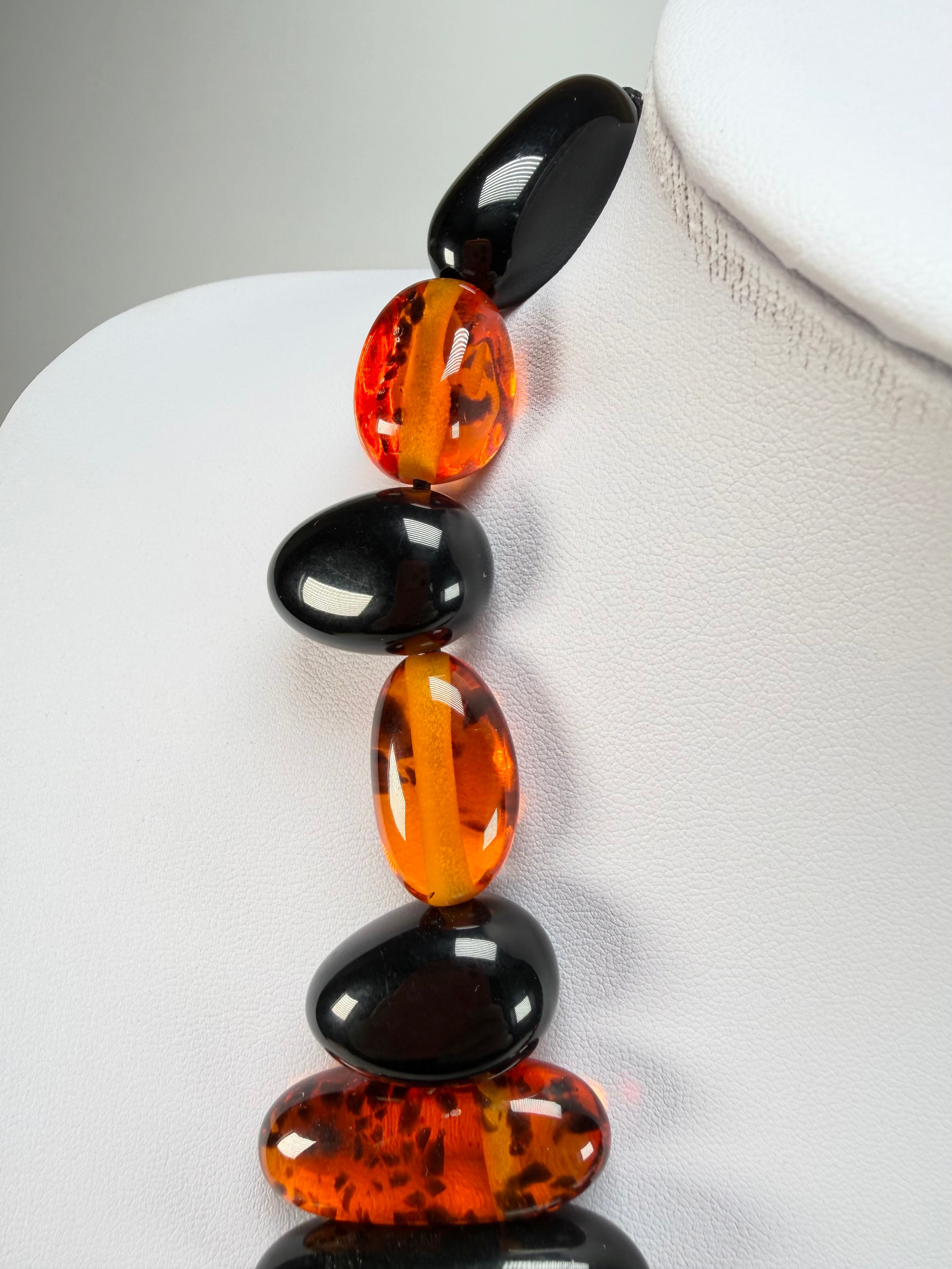 Sobral - Amber & Black "Monica" Studio Creation Resin Necklace ( 000000 )