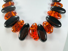 Sobral - Amber & Black "Monica" Studio Creation Resin Necklace ( 000000 )