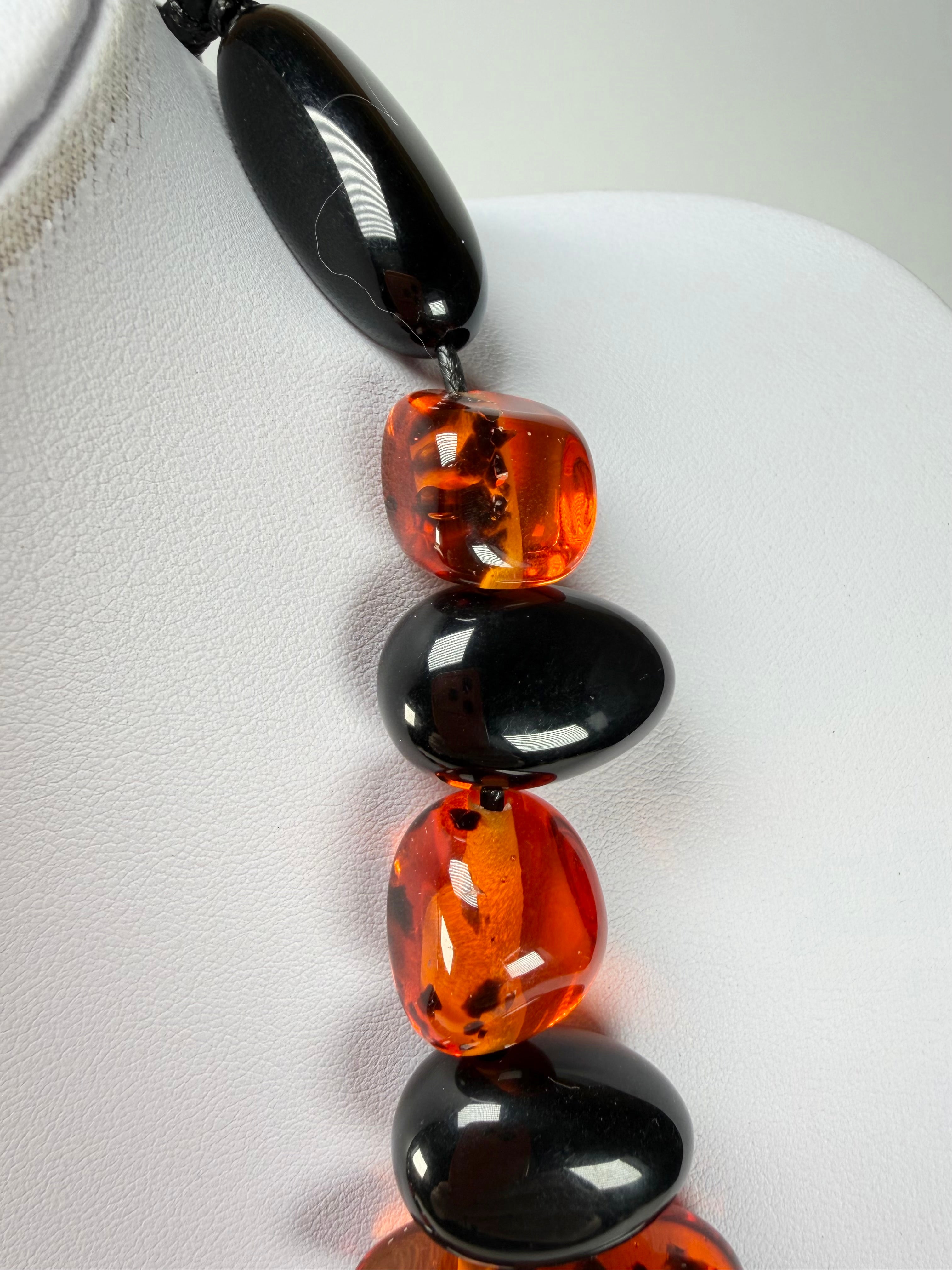 Sobral - Amber & Black "Monica" Studio Creation Resin Necklace ( 000000 )