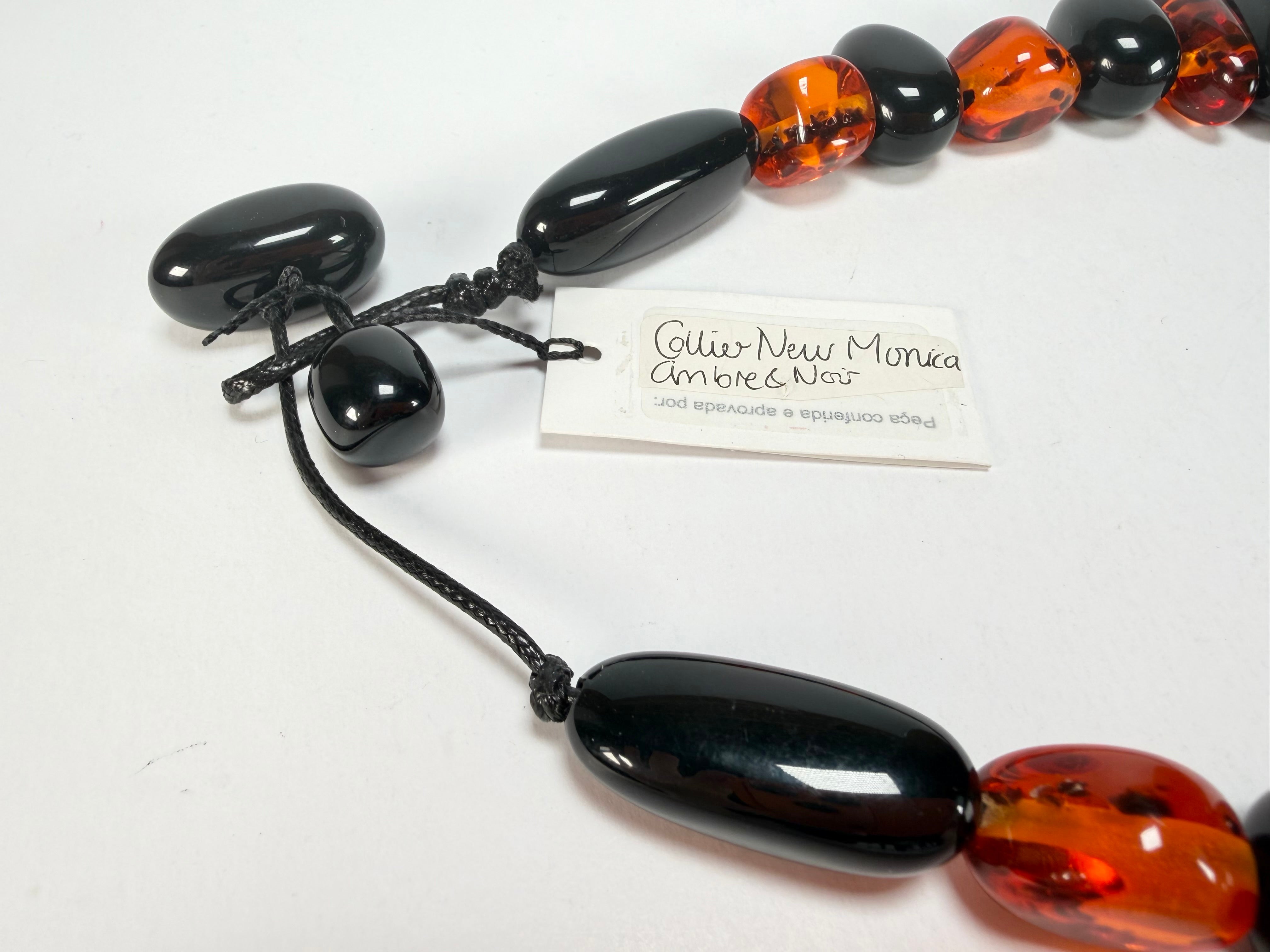 Sobral - Amber & Black "Monica" Studio Creation Resin Necklace ( 000000 )