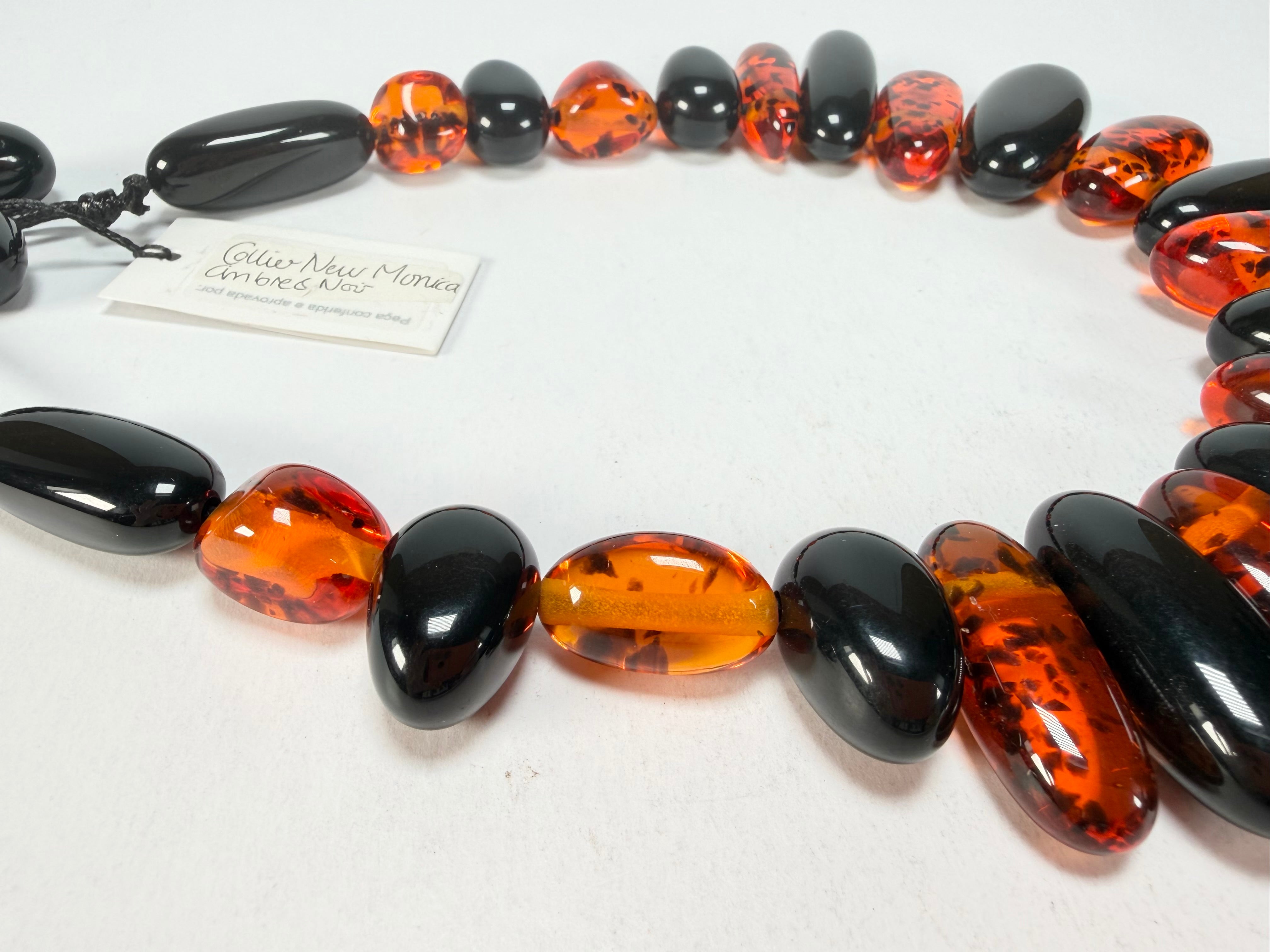 Sobral - Amber & Black "Monica" Studio Creation Resin Necklace ( 000000 )