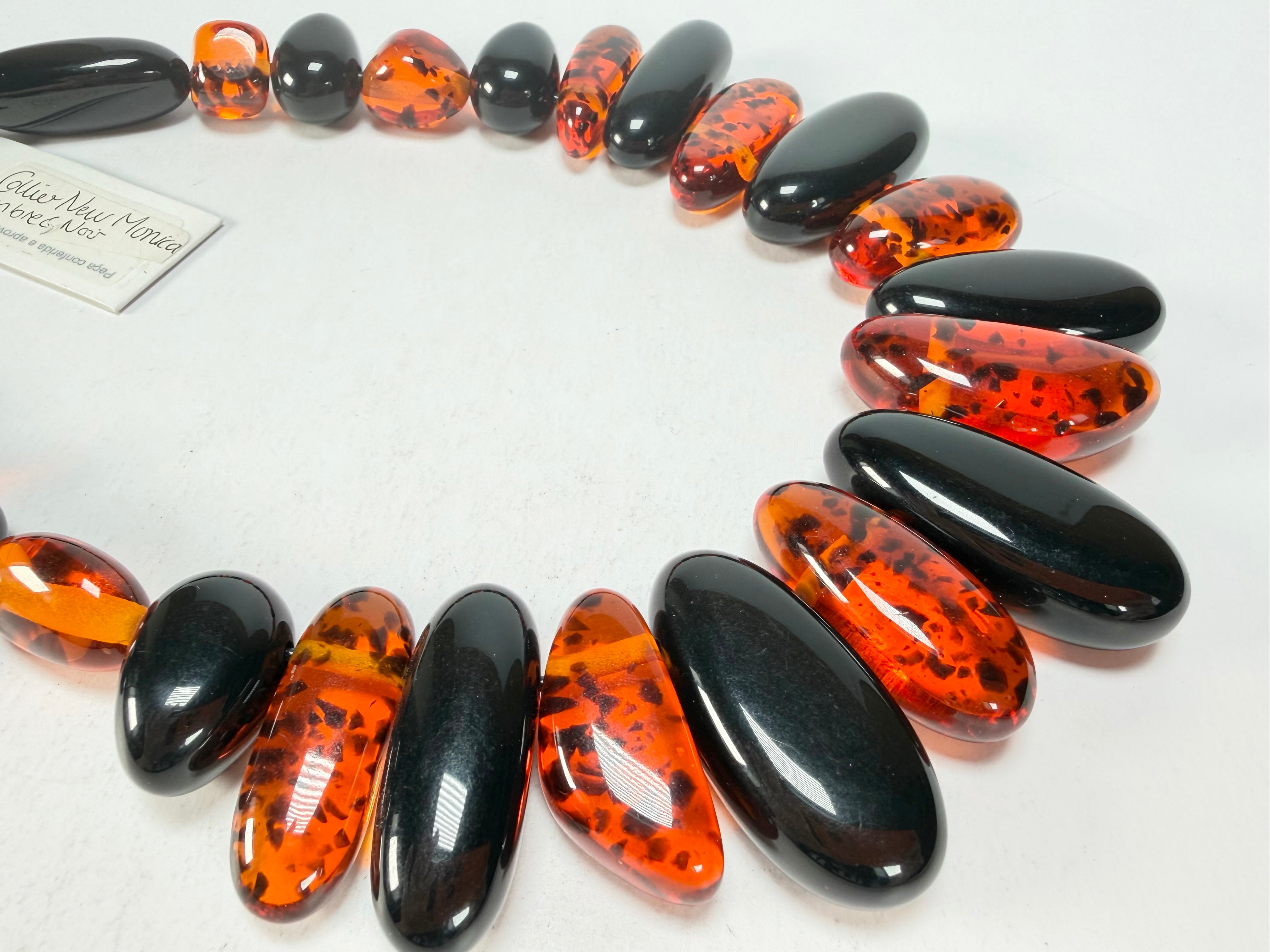 Sobral - Amber & Black "Monica" Studio Creation Resin Necklace ( 000000 )