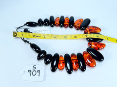 Sobral - Amber & Black "Monic" Studio Creation Resin Necklace ( 000000 )