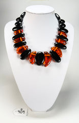Sobral - Amber & Black "Monic" Studio Creation Resin Necklace ( 000000 )