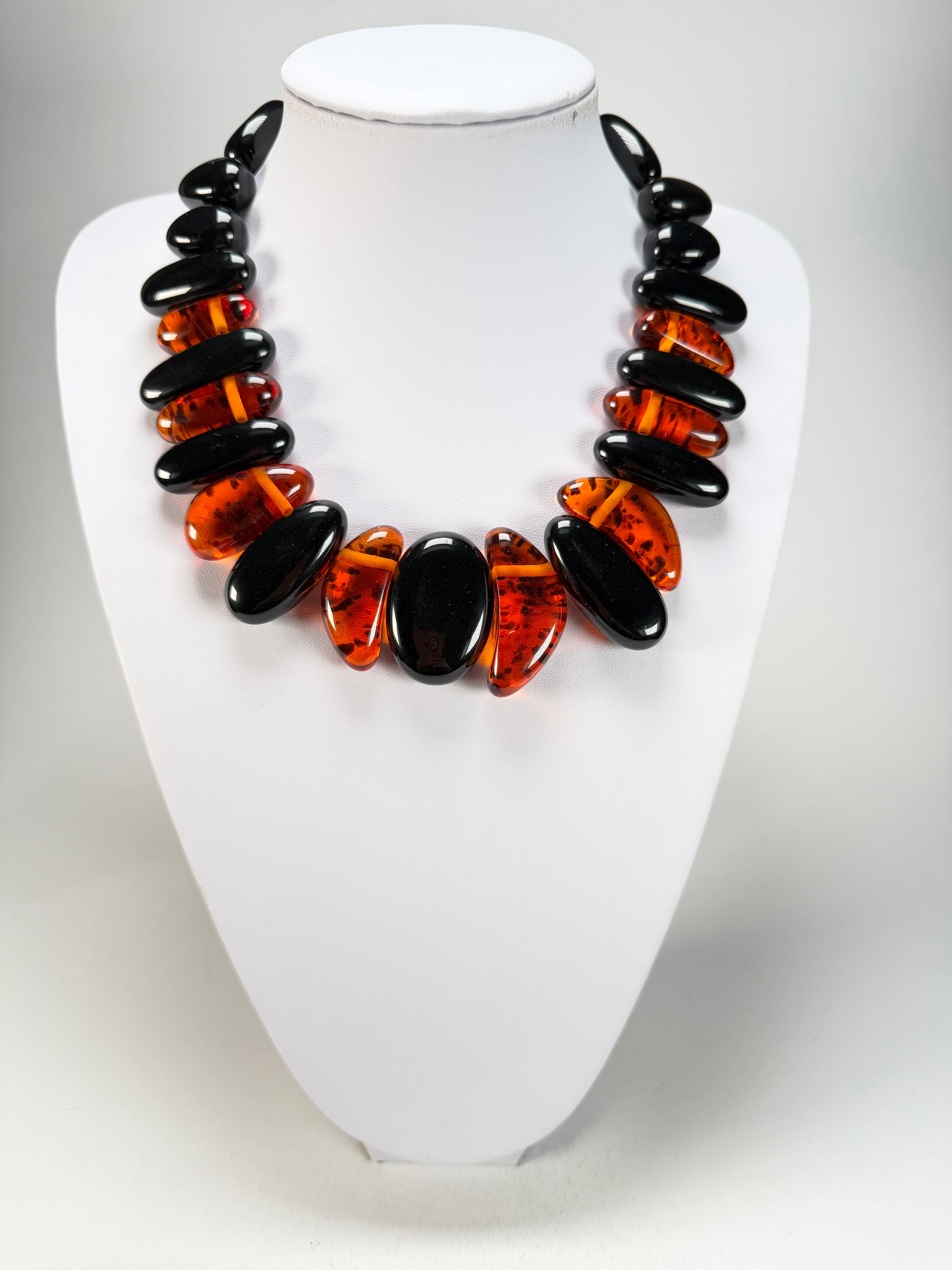 Sobral - Amber & Black "Monic" Studio Creation Resin Necklace ( 000000 )