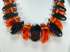 Sobral - Amber & Black "Monic" Studio Creation Resin Necklace ( 000000 )