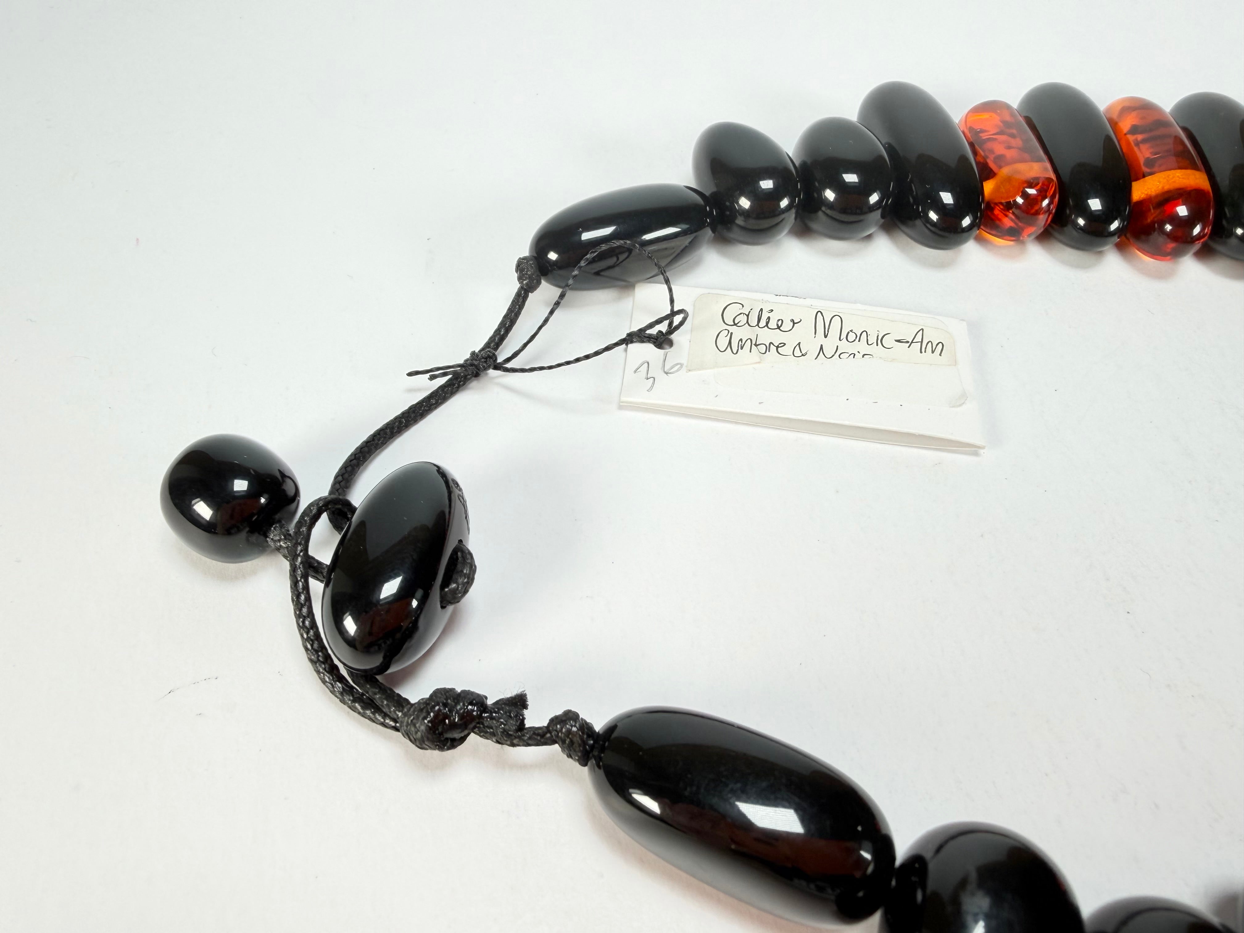 Sobral - Amber & Black "Monic" Studio Creation Resin Necklace ( 000000 )