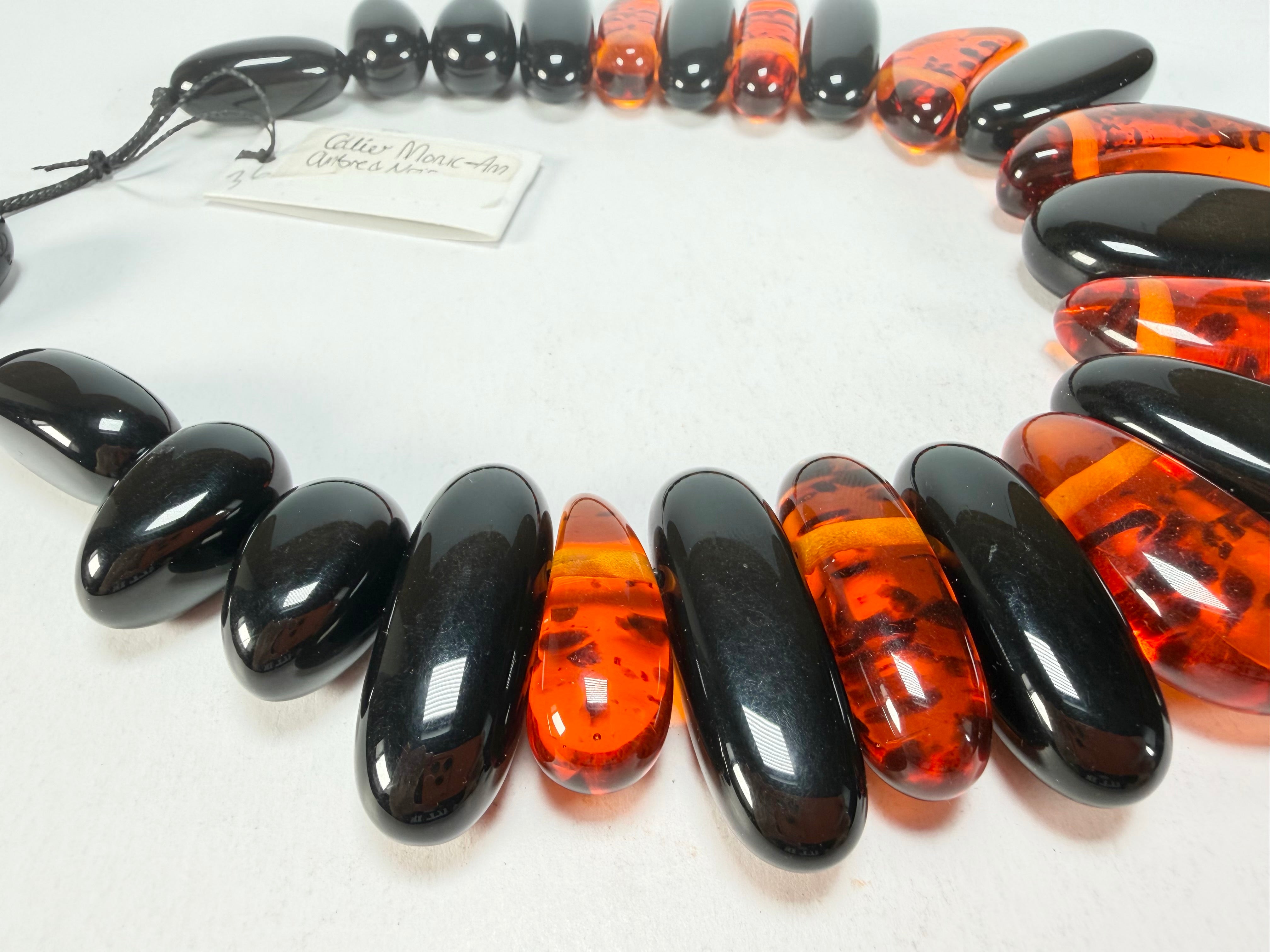 Sobral - Amber & Black "Monic" Studio Creation Resin Necklace ( 000000 )