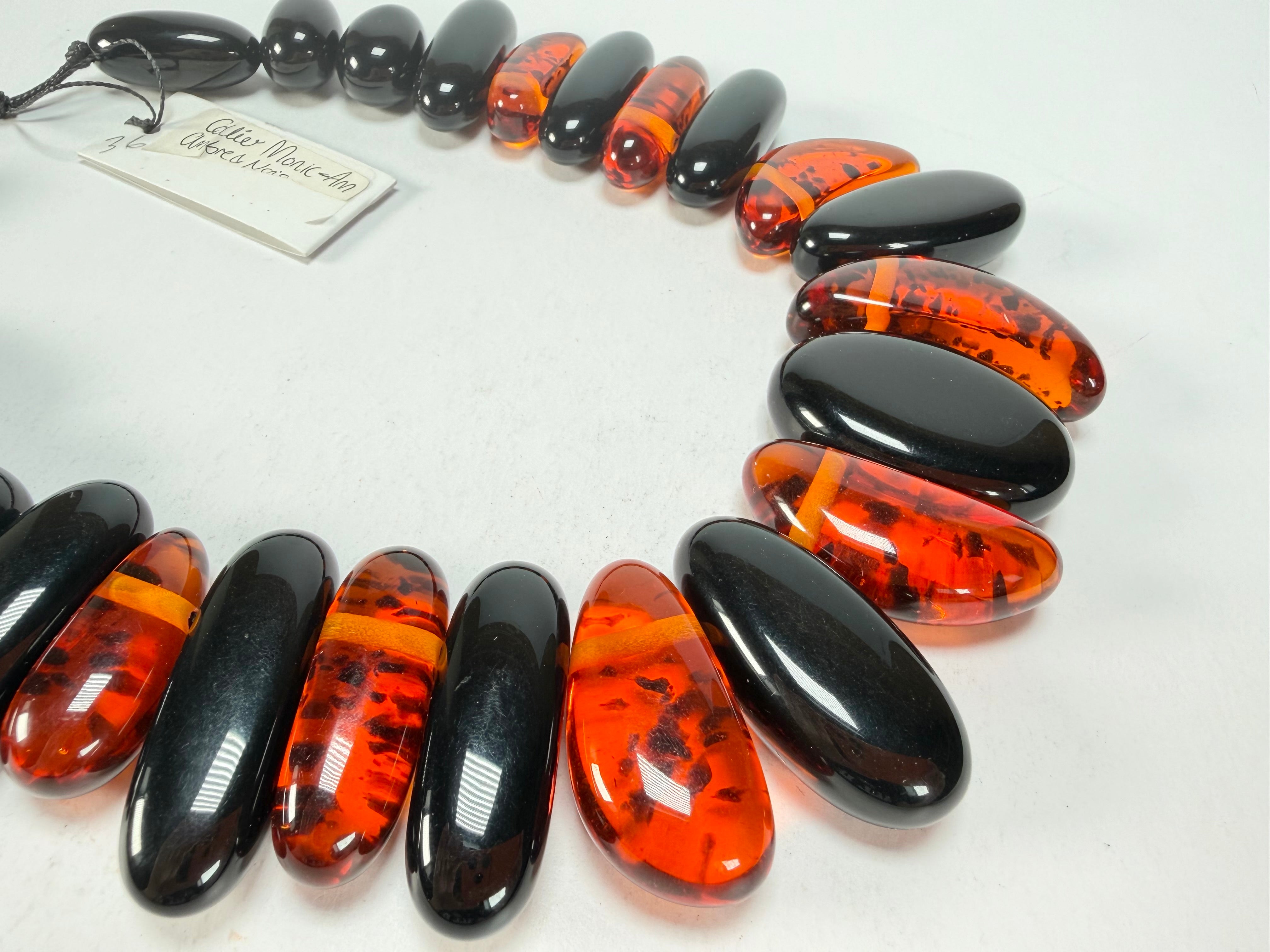 Sobral - Amber & Black "Monic" Studio Creation Resin Necklace ( 000000 )