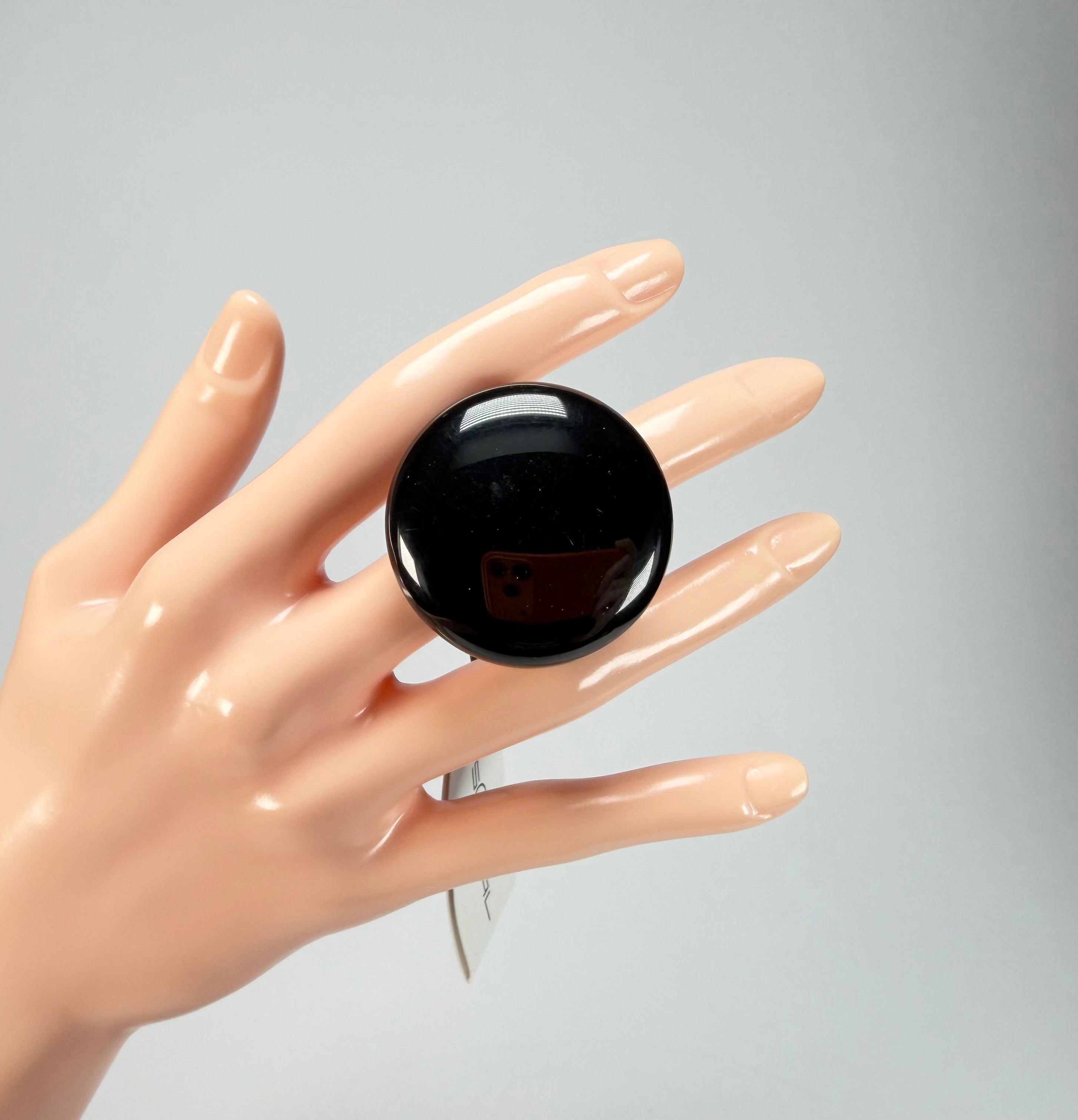 Sobral - Preto "Bead" Black Resin Ring ( 004764 ) - Size UK O / US 7
