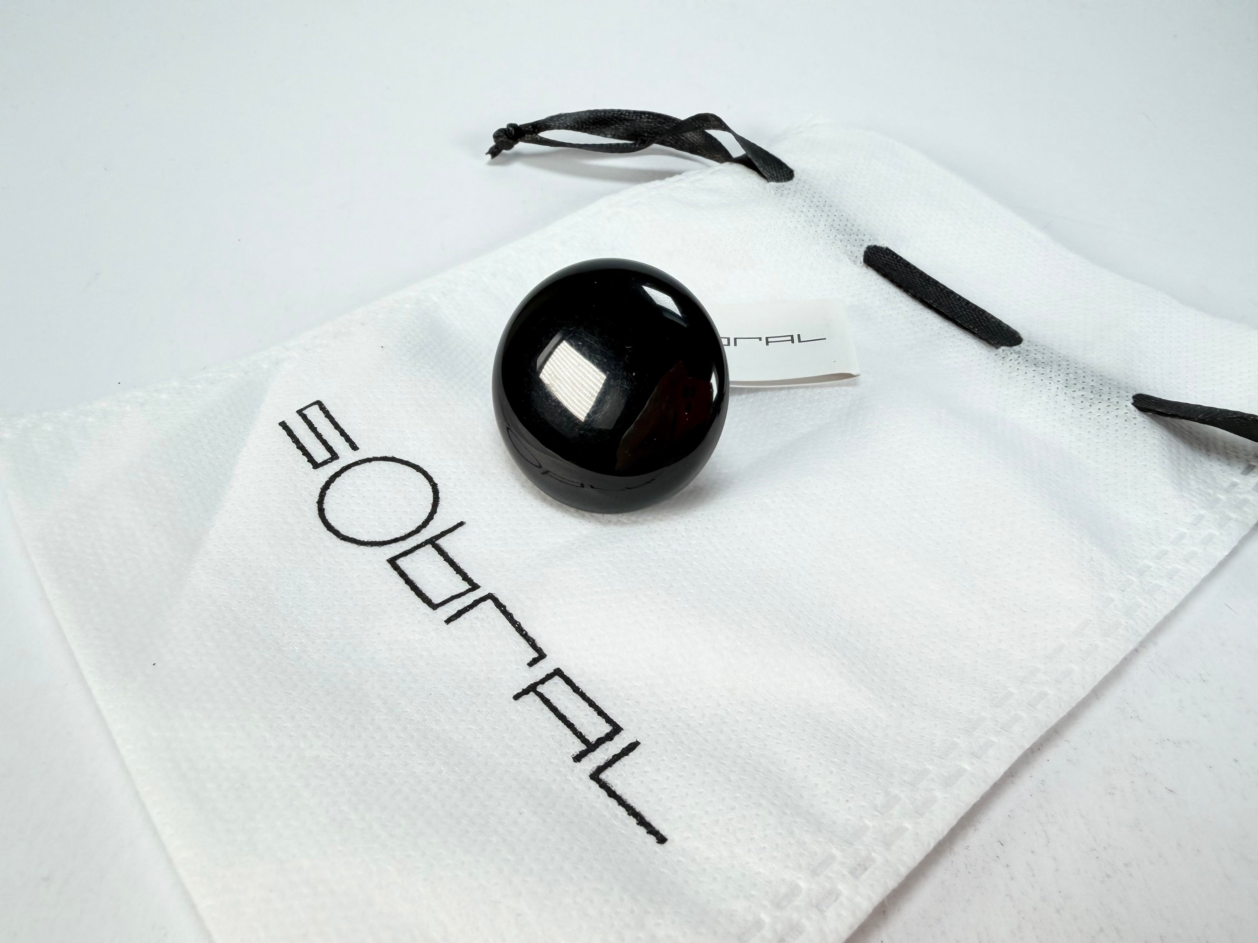 Sobral - Preto "Bead" Black Resin Ring ( 004764 ) - Size UK O / US 7