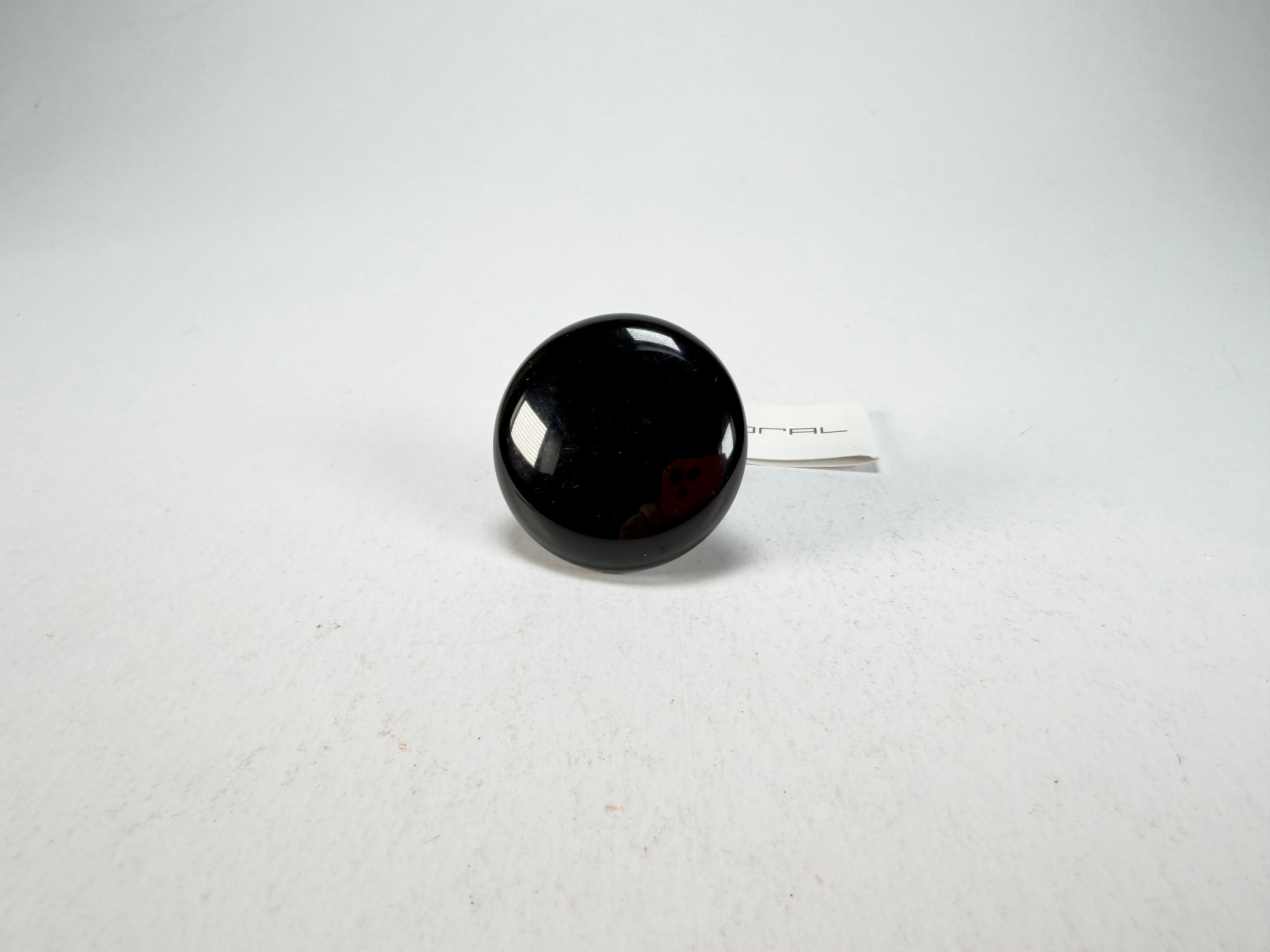 Sobral - Preto "Bead" Black Resin Ring ( 004764 ) - Size UK O / US 7