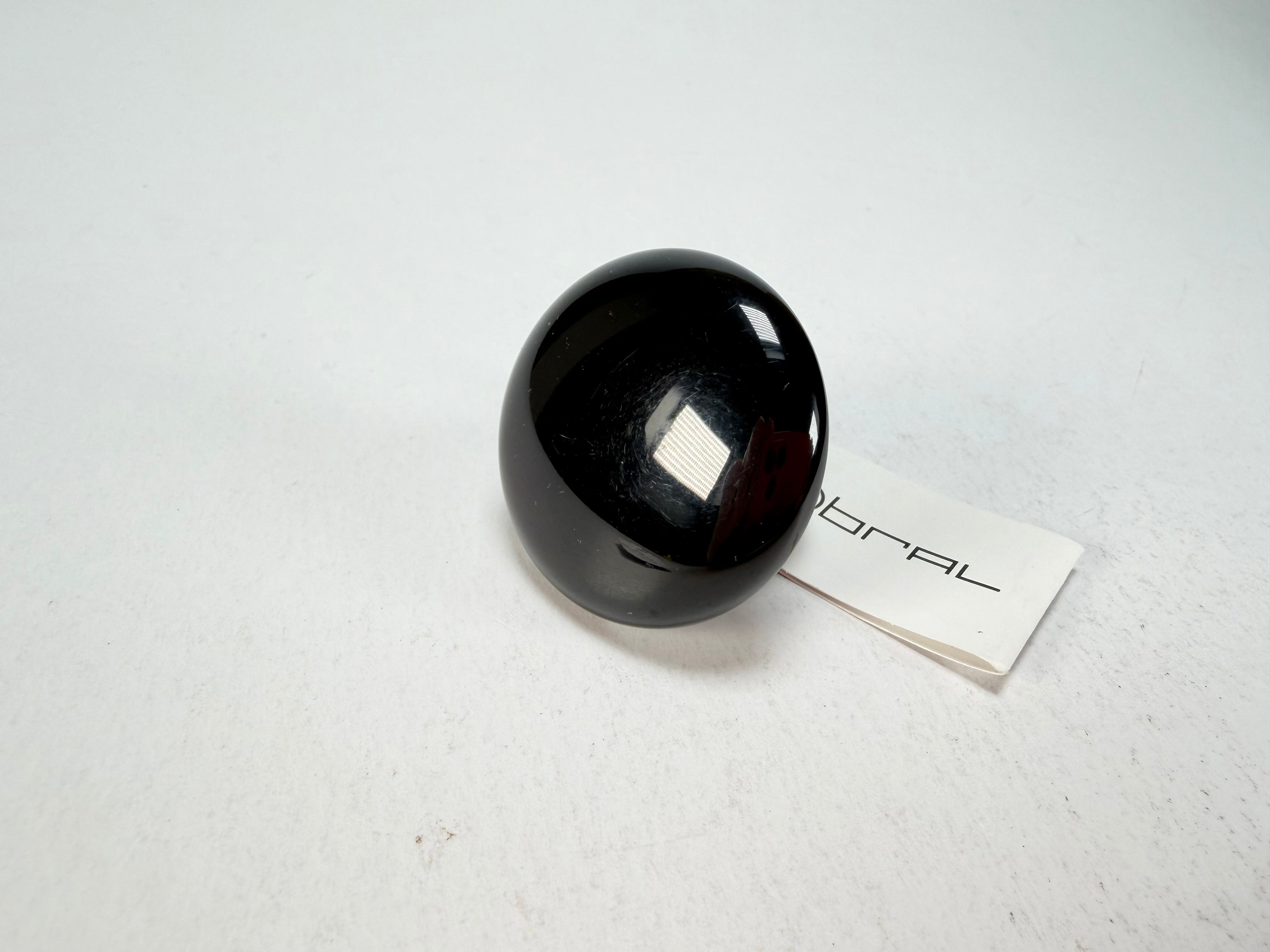 Sobral - Preto "Bead" Black Resin Ring ( 004764 ) - Size UK O / US 7