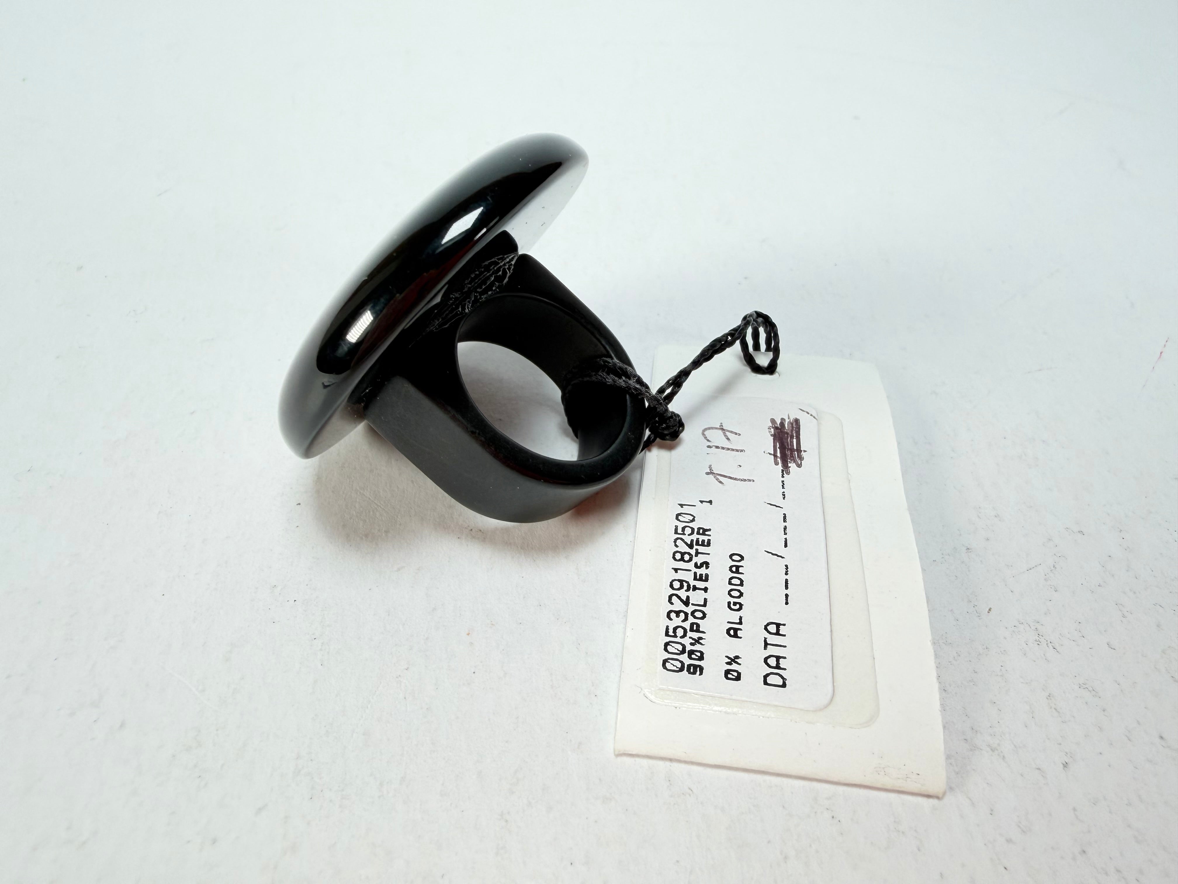 Sobral - Preto "Bead" Black Resin Ring ( 004764 ) - Size UK O / US 7