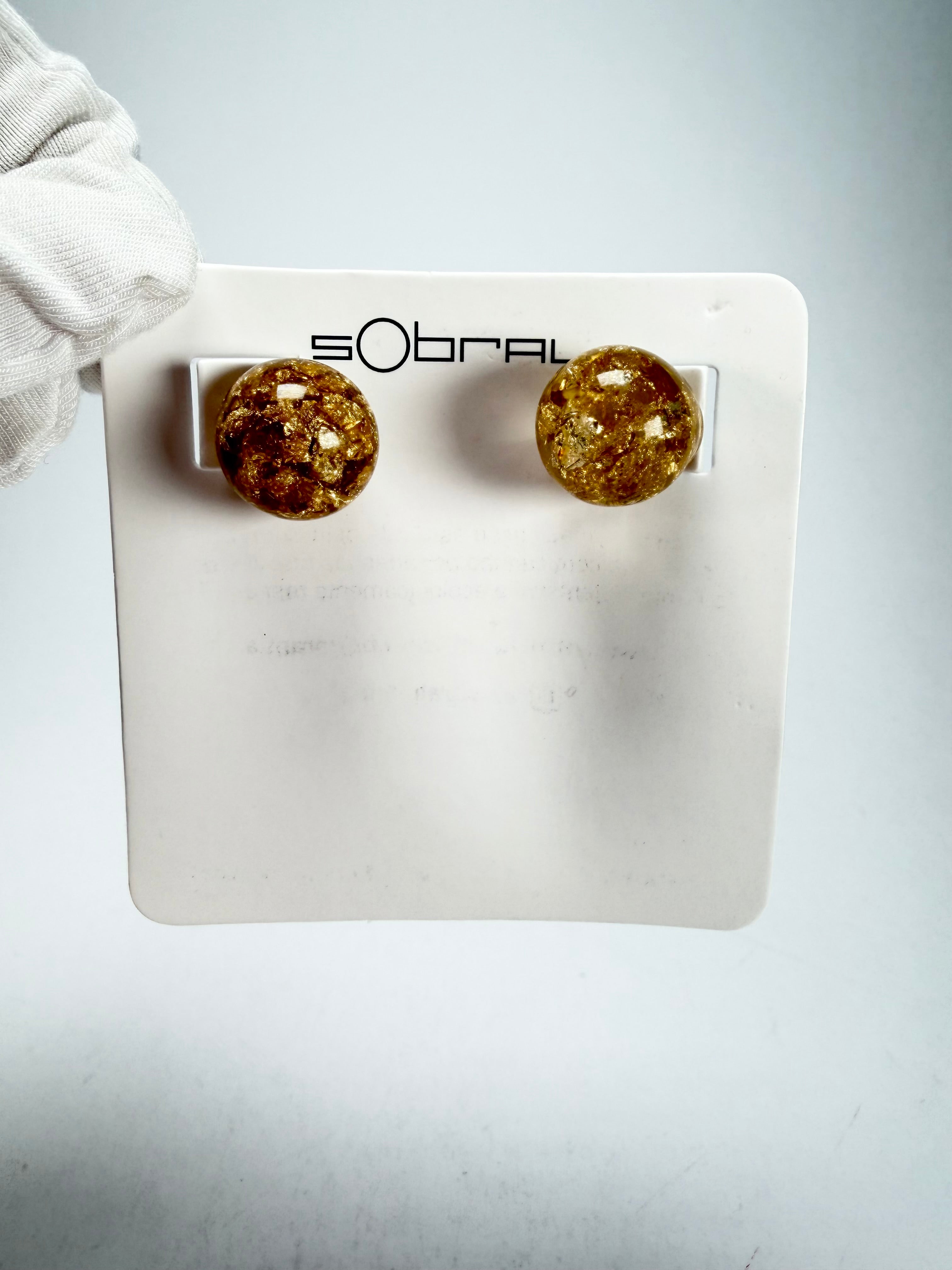 Sobral - Metalique "Eolia" Resin Earrings ( 002835 )