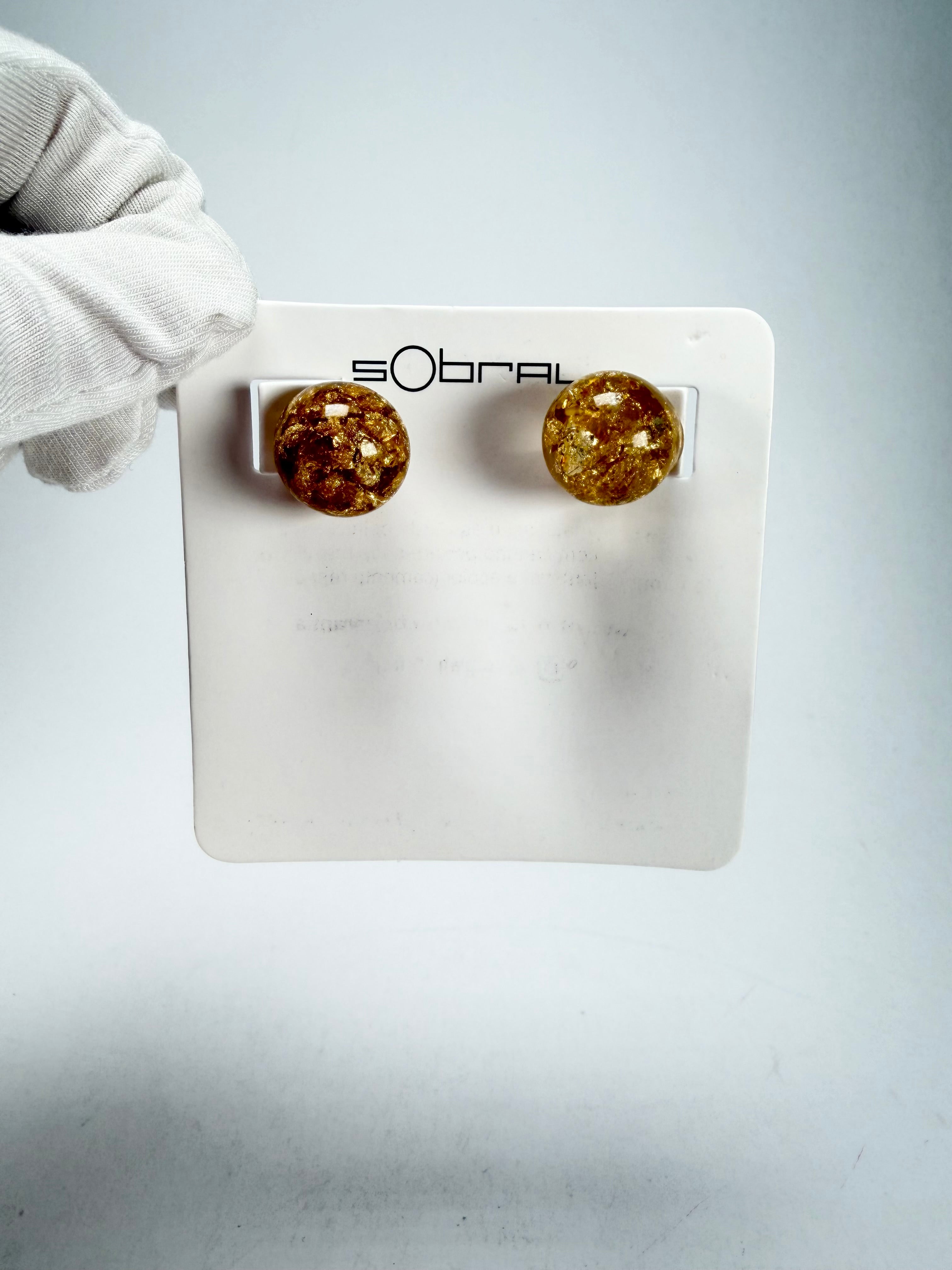 Sobral - Metalique "Eolia" Resin Earrings ( 002835 )