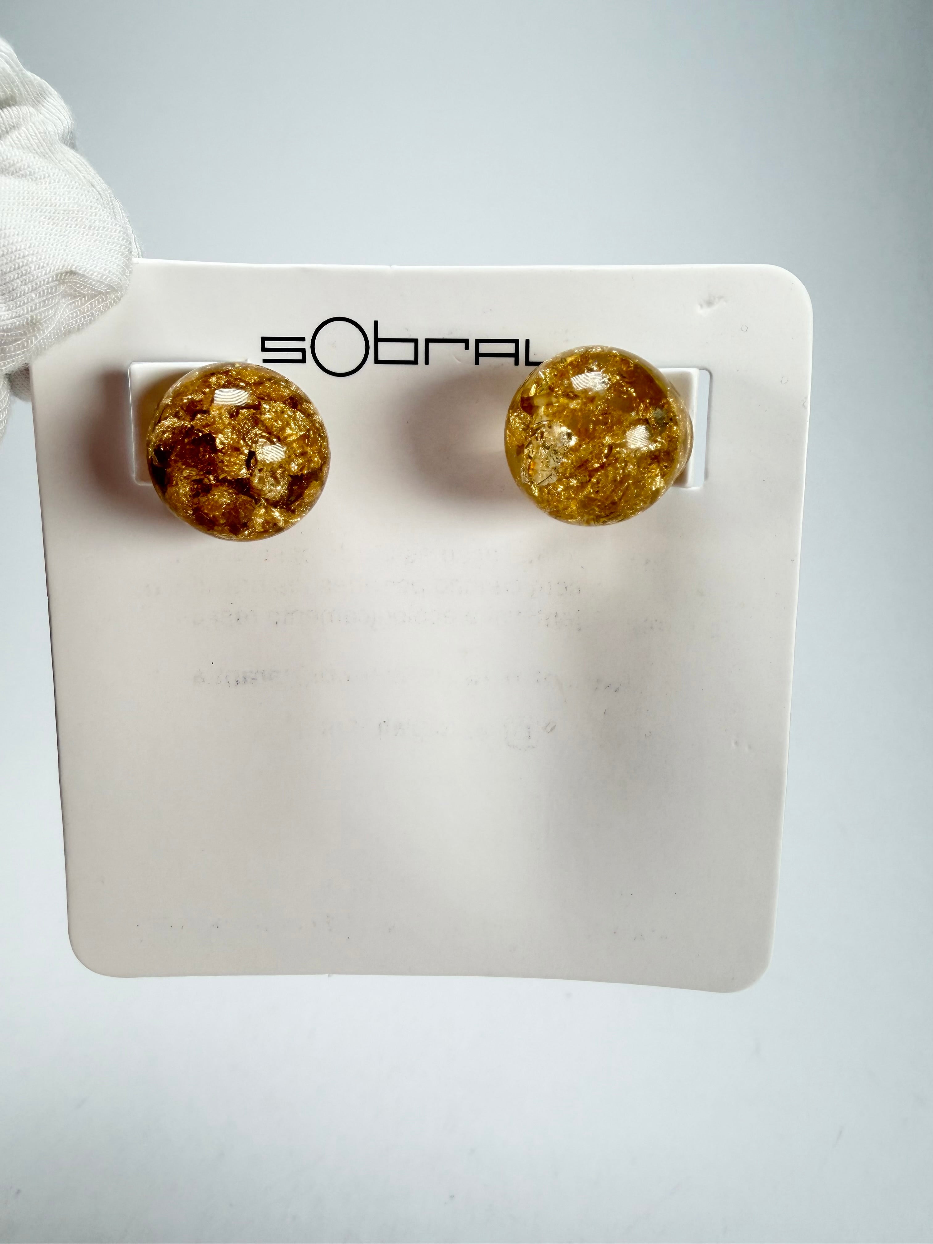 Sobral - Metalique "Eolia" Resin Earrings ( 002835 )