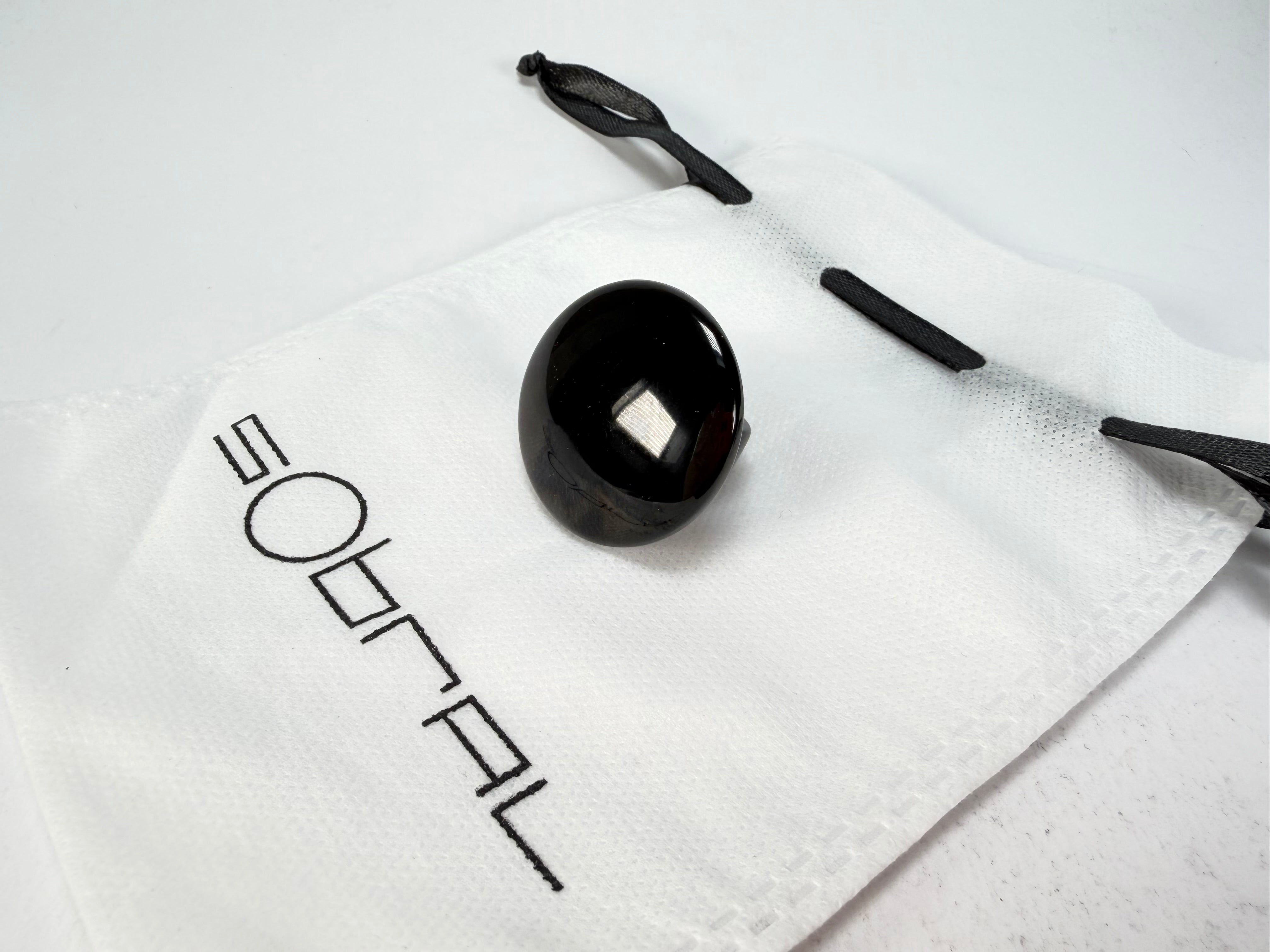 Sobral - Preto "Bead" Black Resin Ring ( 004764 ) - Size UK P / US 7.5