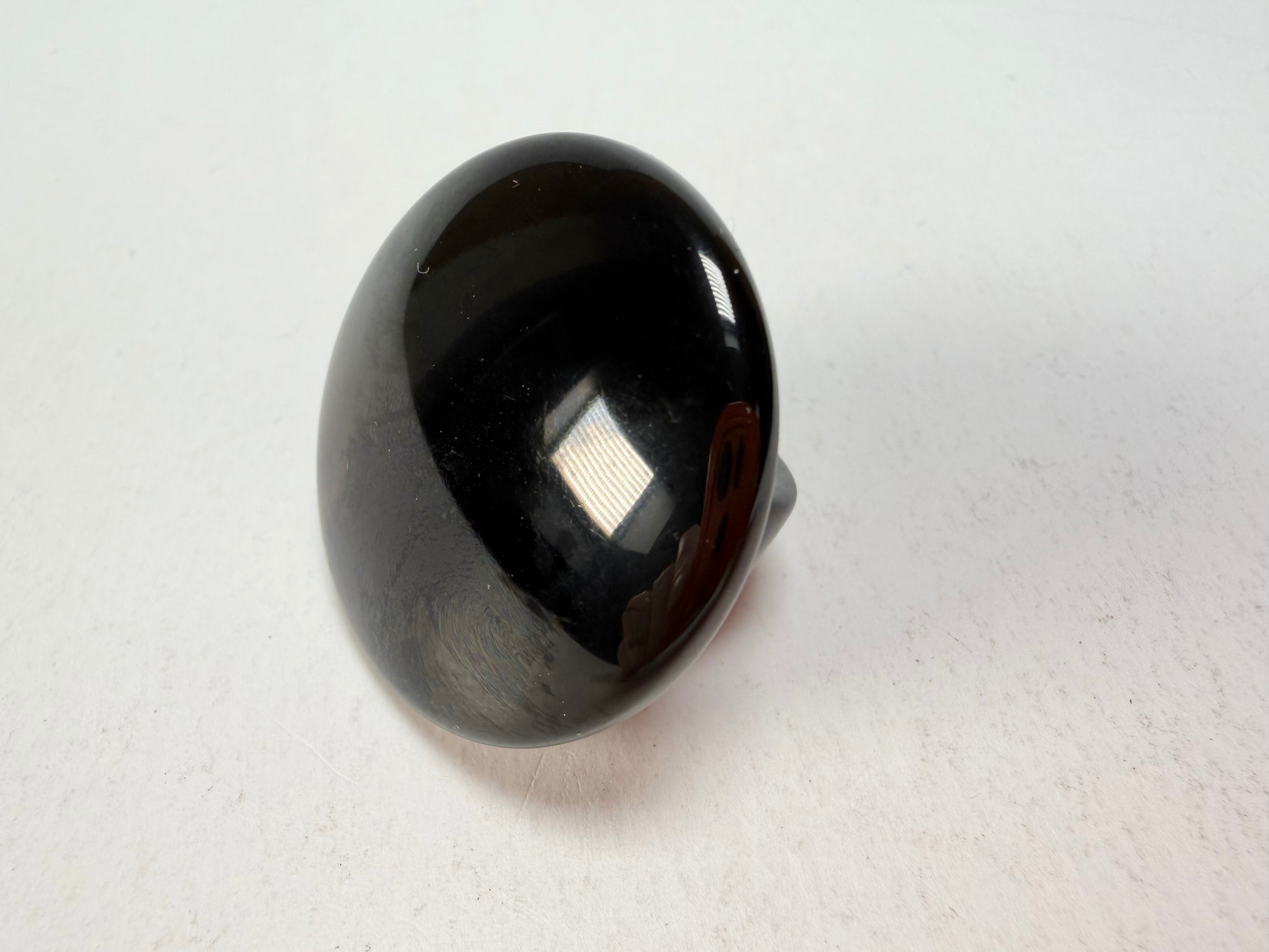 Sobral - Preto "Bead" Black Resin Ring ( 004764 ) - Size UK P / US 7.5