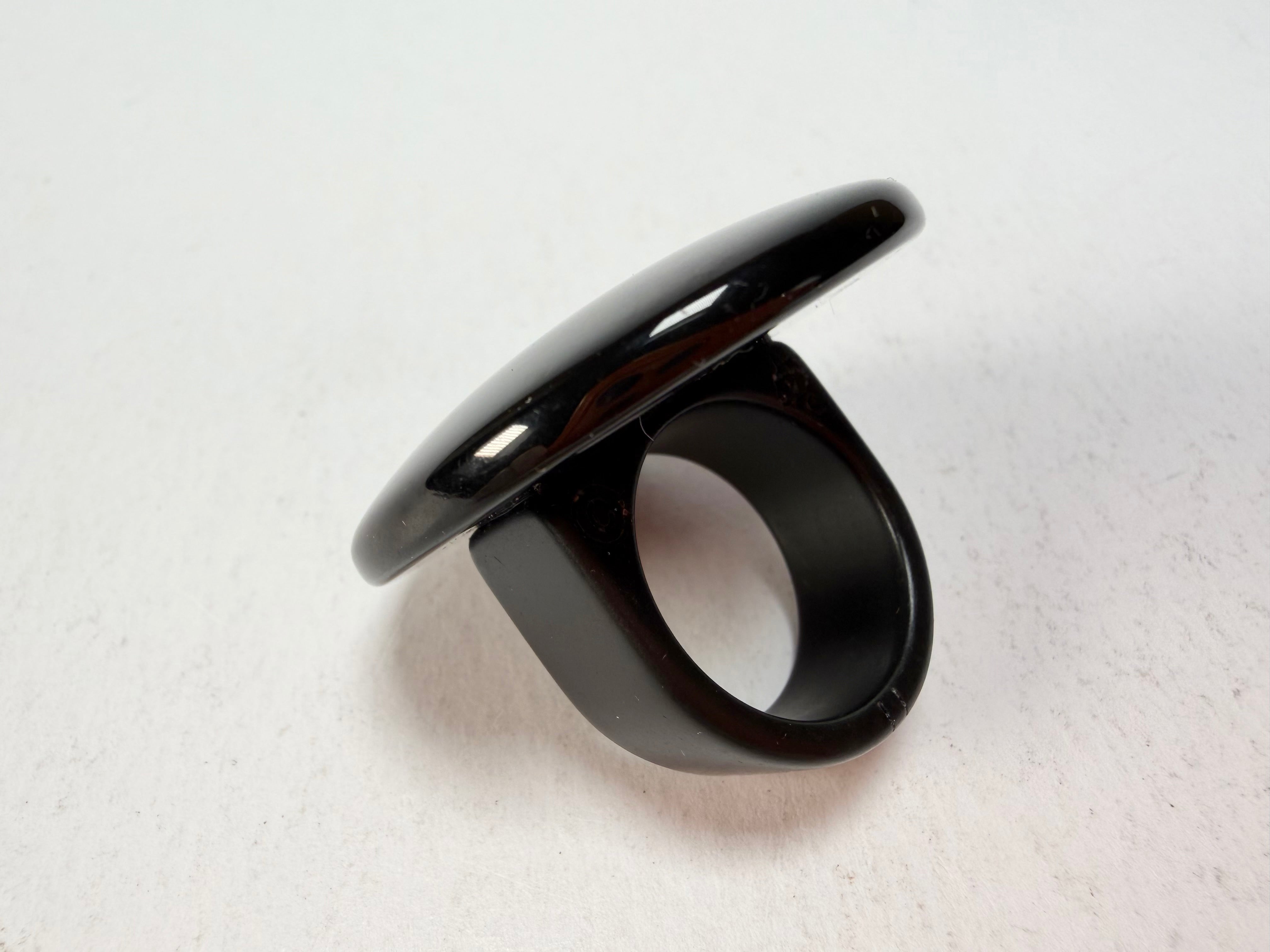 Sobral - Preto "Bead" Black Resin Ring ( 004764 ) - Size UK P / US 7.5