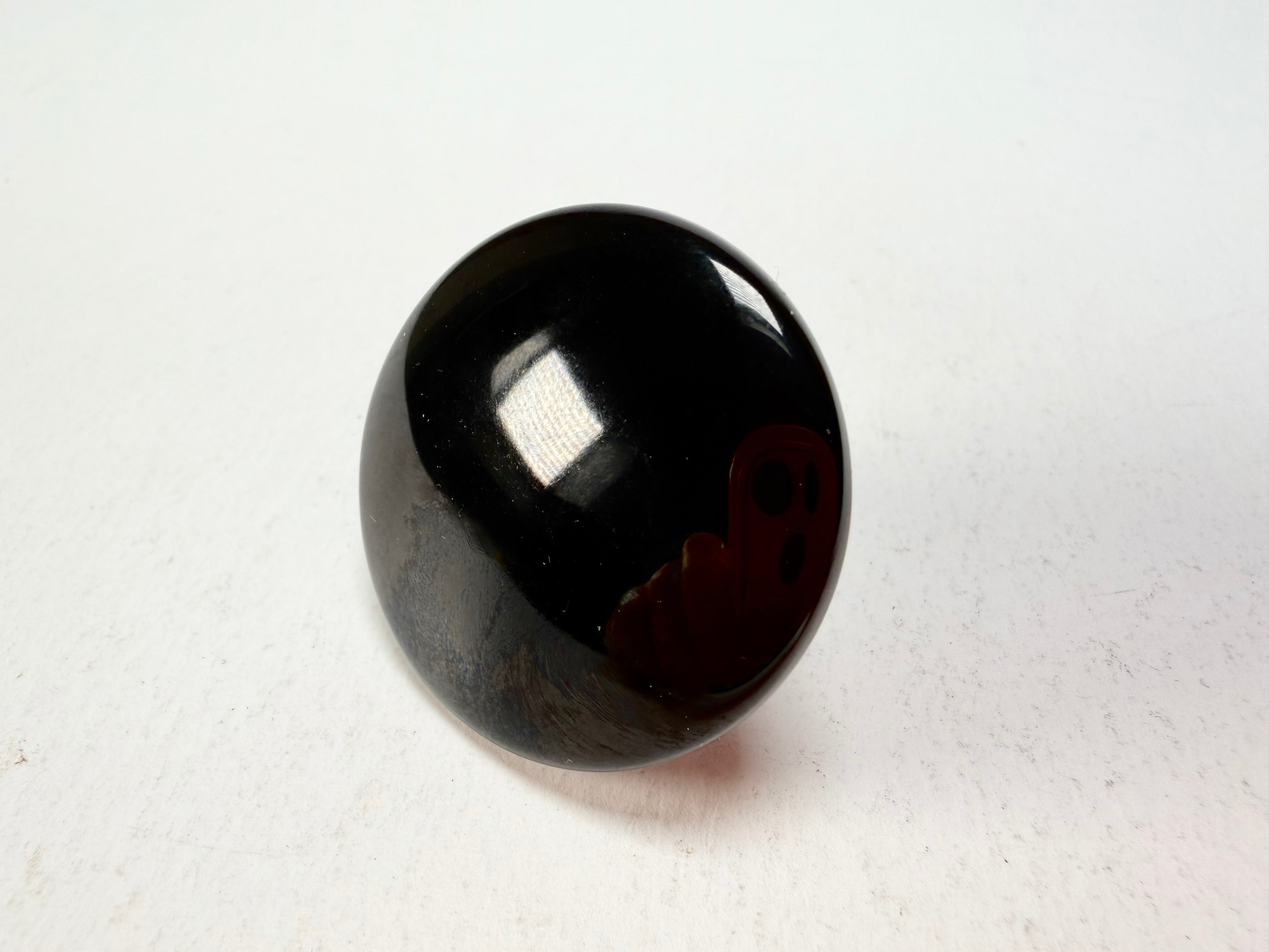 Sobral - Preto "Bead" Black Resin Ring ( 004764 ) - Size UK P / US 7.5