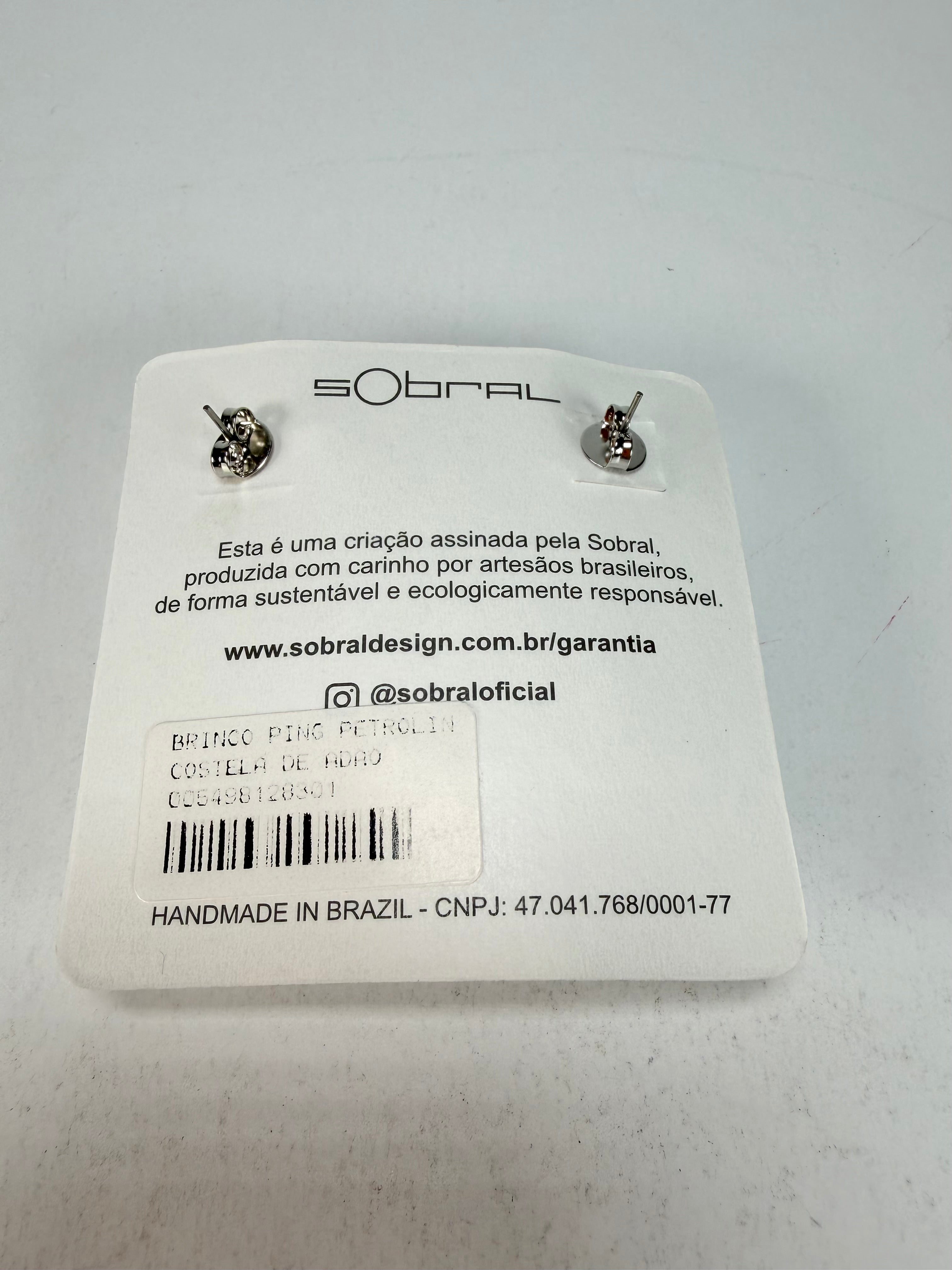 Sobral - Costela de Adão "Petrolina" Resin Earrings ( 005498 )
