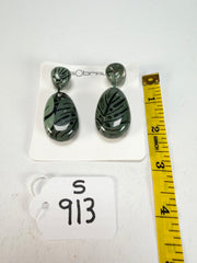 Sobral - Costela de Adão "Petrolina" Resin Earrings ( 005498 )