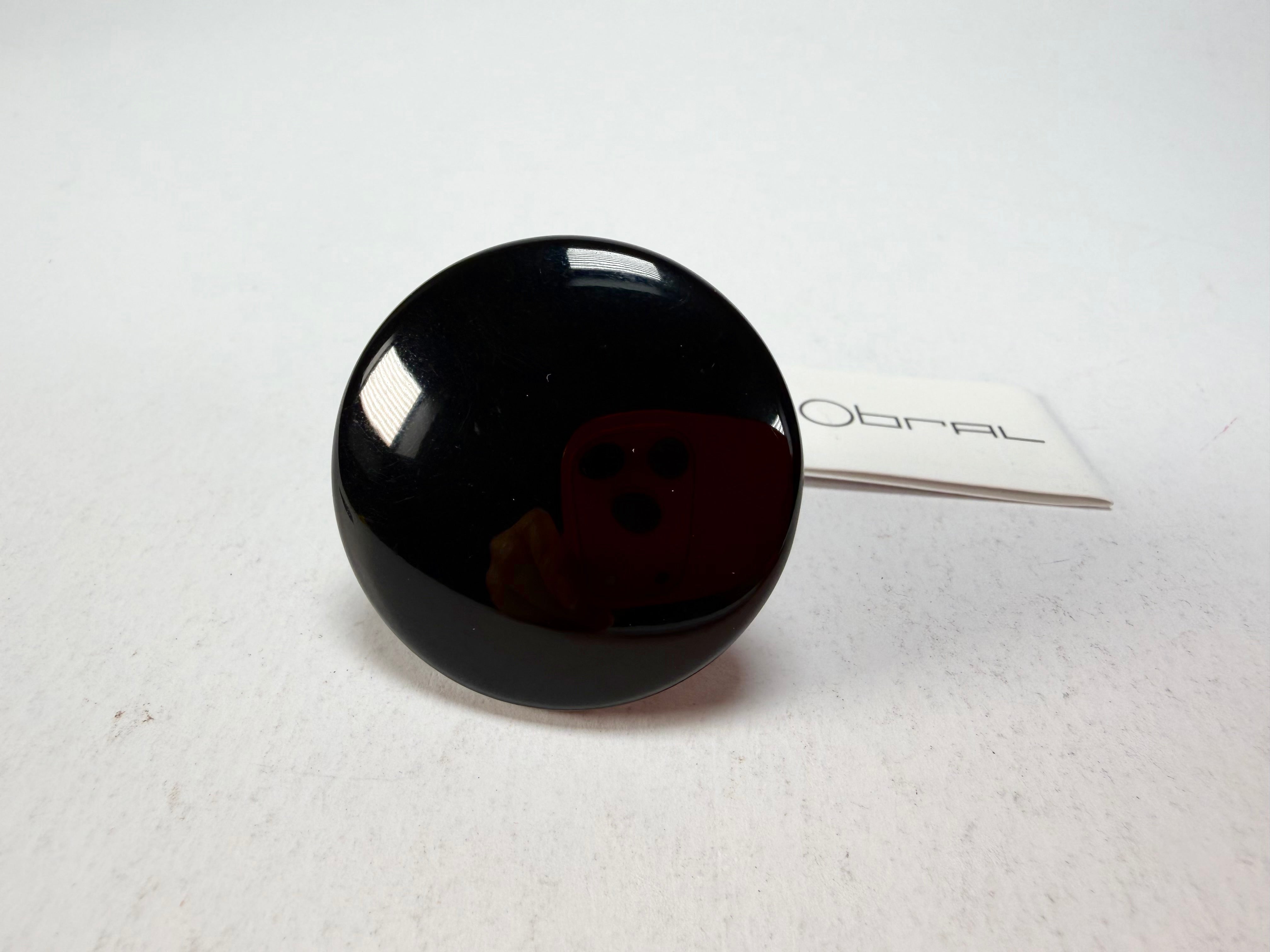 Sobral - Preto "Bead" Black Resin Ring ( 004764 ) - Size UK S / US 9