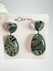 Sobral - Costela de Adão "Petrolina" Resin Earrings ( 005498 )