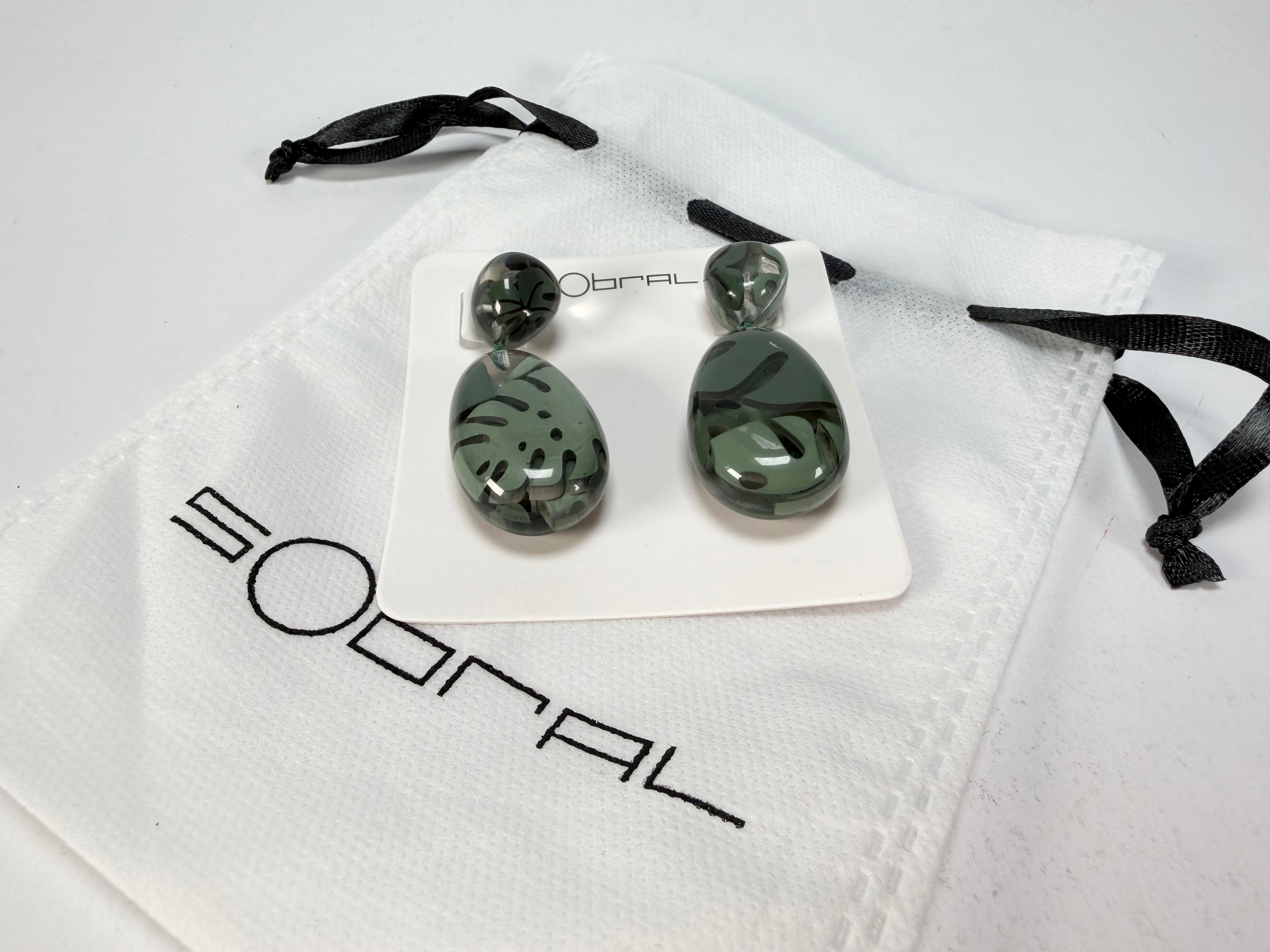 Sobral - Costela de Adão "Petrolina" Resin Earrings ( 005498 )