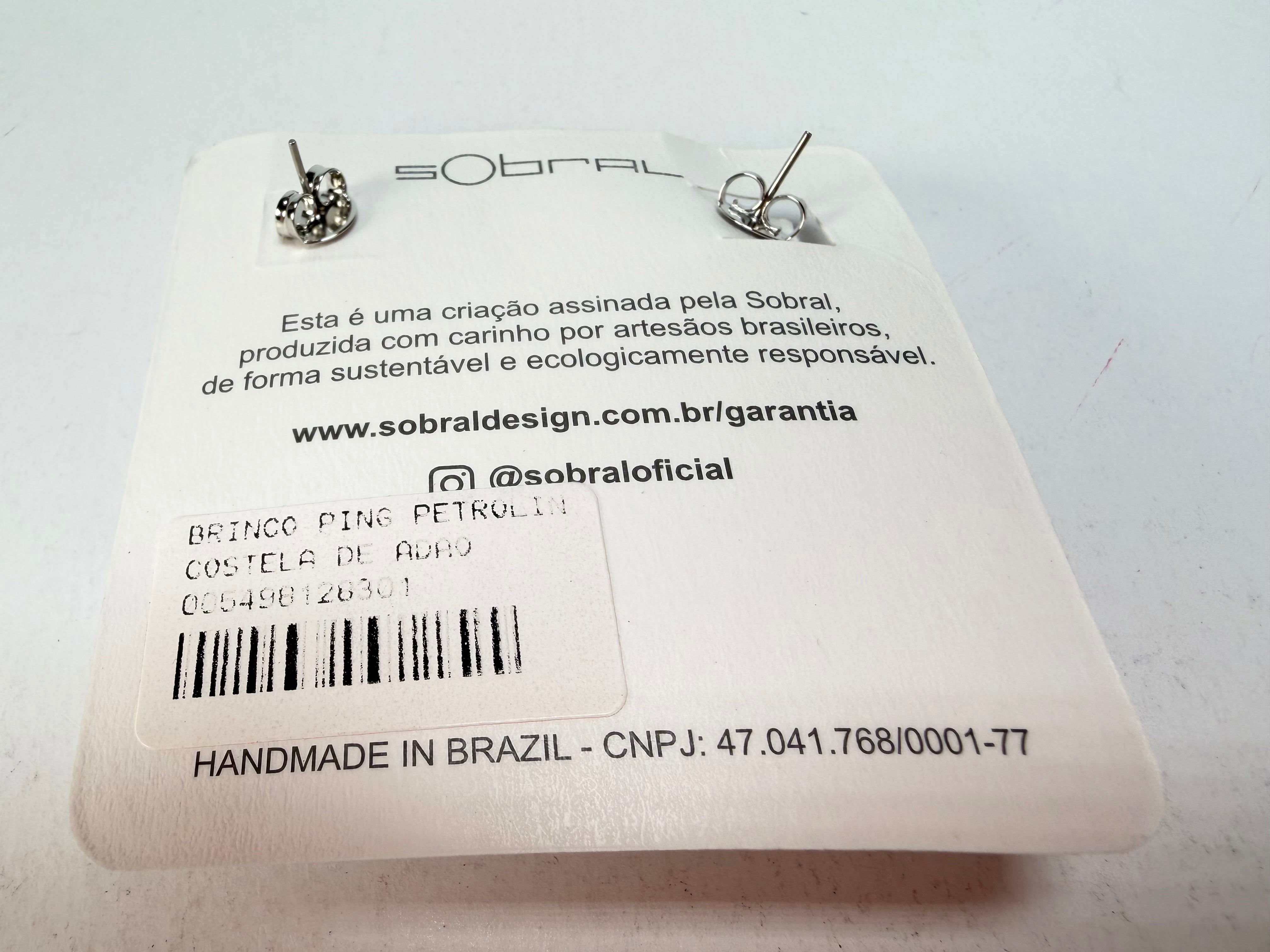 Sobral - Costela de Adão "Petrolina" Resin Earrings ( 005498 )