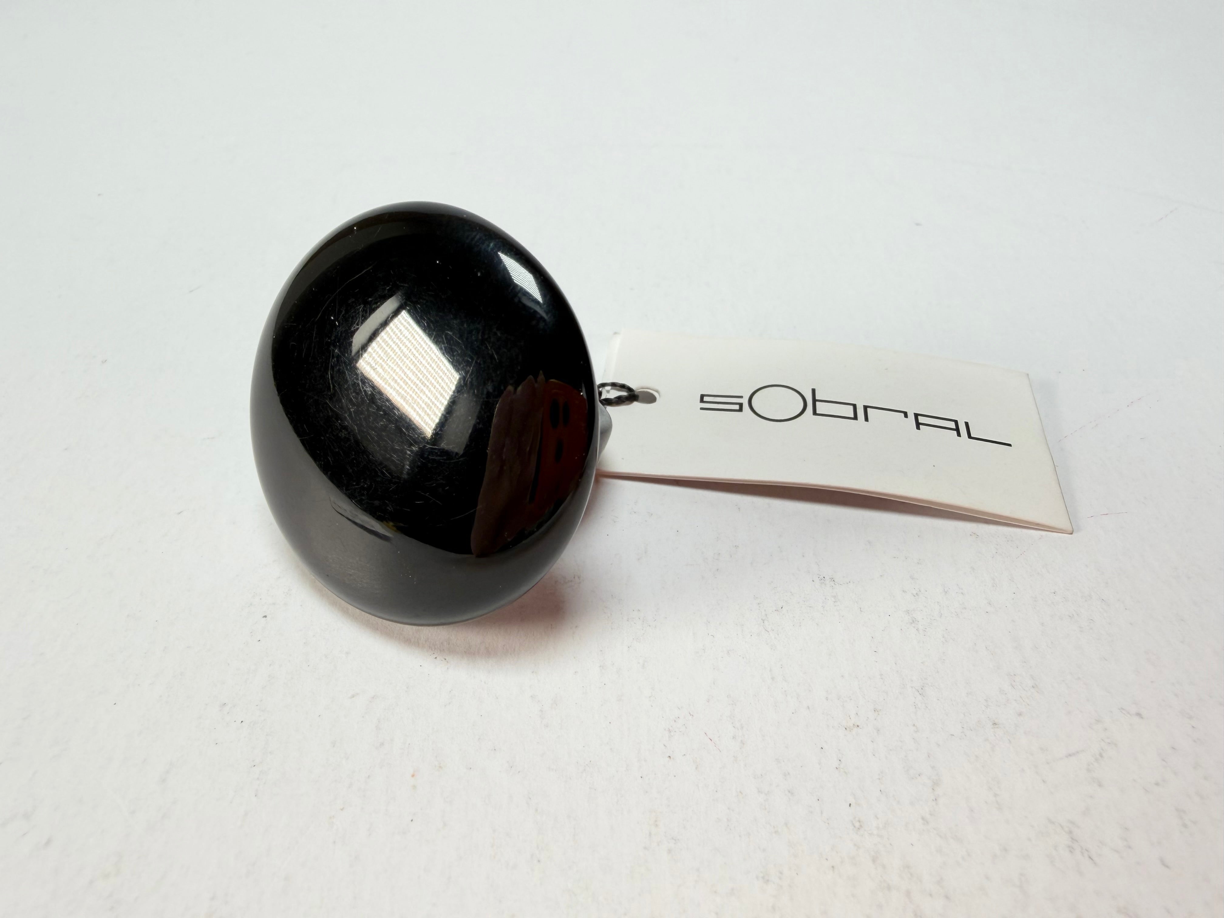 Sobral - Preto "Bead" Black Resin Ring ( 004764 ) - Size UK U / US 10