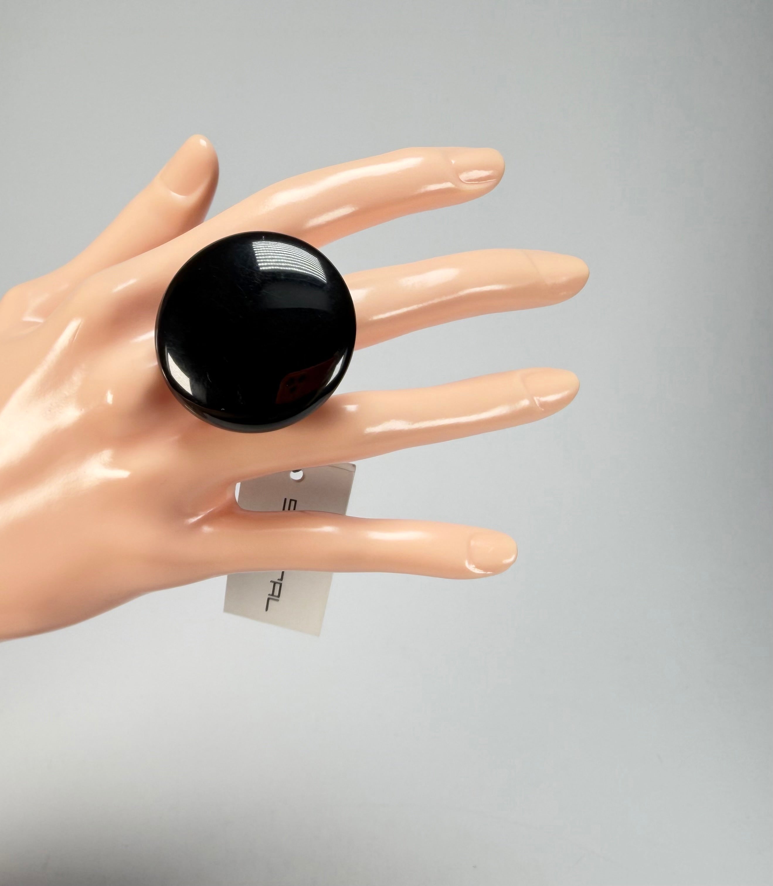 Sobral - Preto "Bead" Black Resin Ring ( 004764 ) - Size UK U / US 10